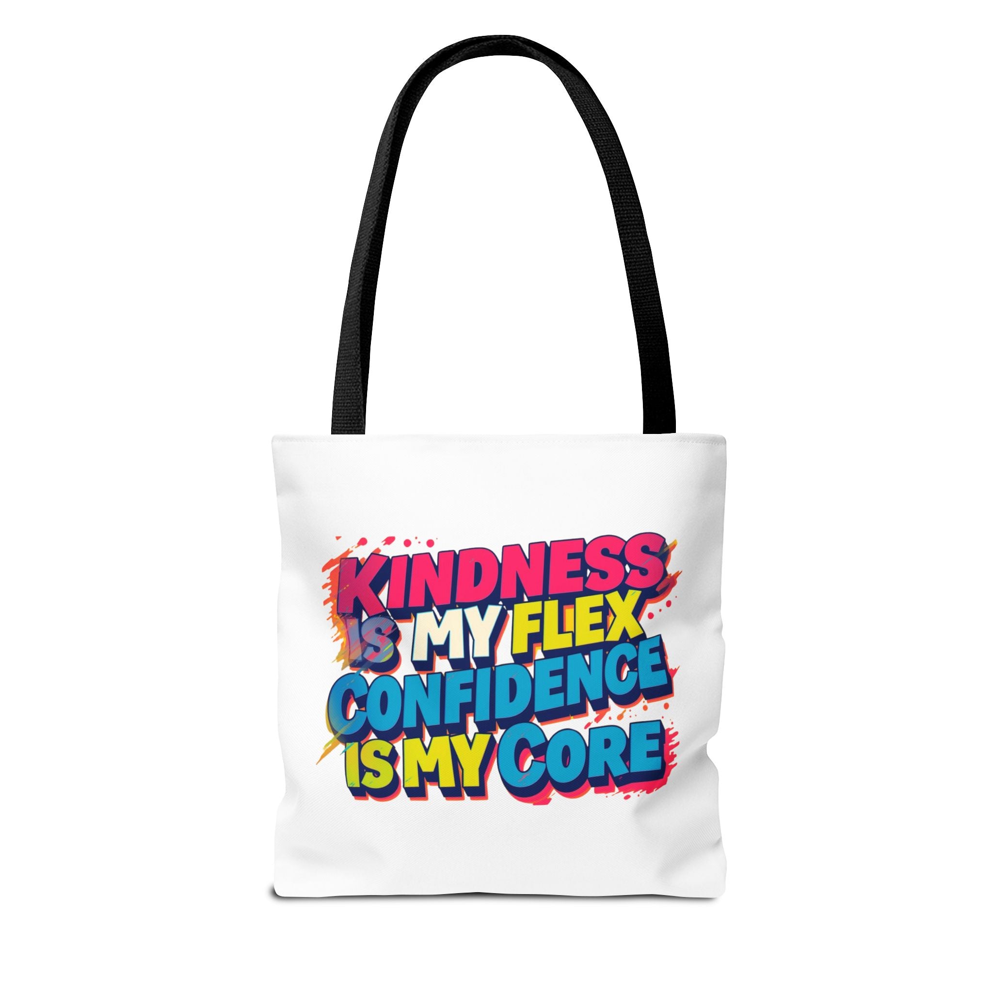 Confidence & Kindness Tote Bag - Motivational AOP Carryall for Every Day, Gift for Friends, Mindfulness, Affirmation, Eco-Friendly