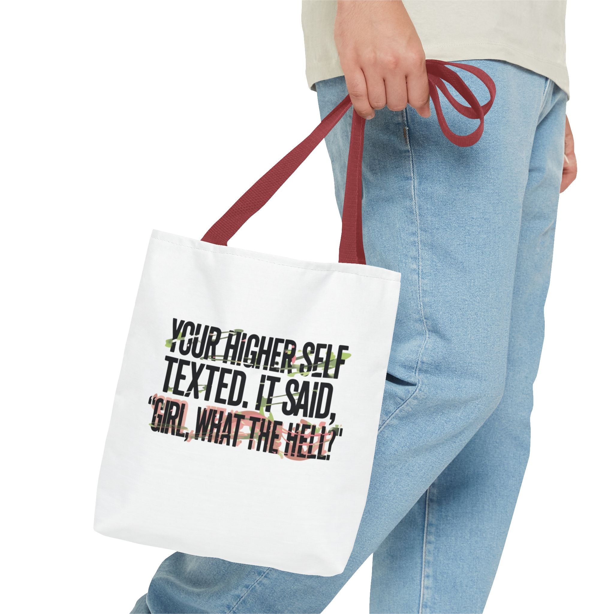 Vibrant Tote Bag - Your Higher Self Texted, Chic Accessory, Gift for Her, Inspirational, Everyday Use, Shopping Bag
