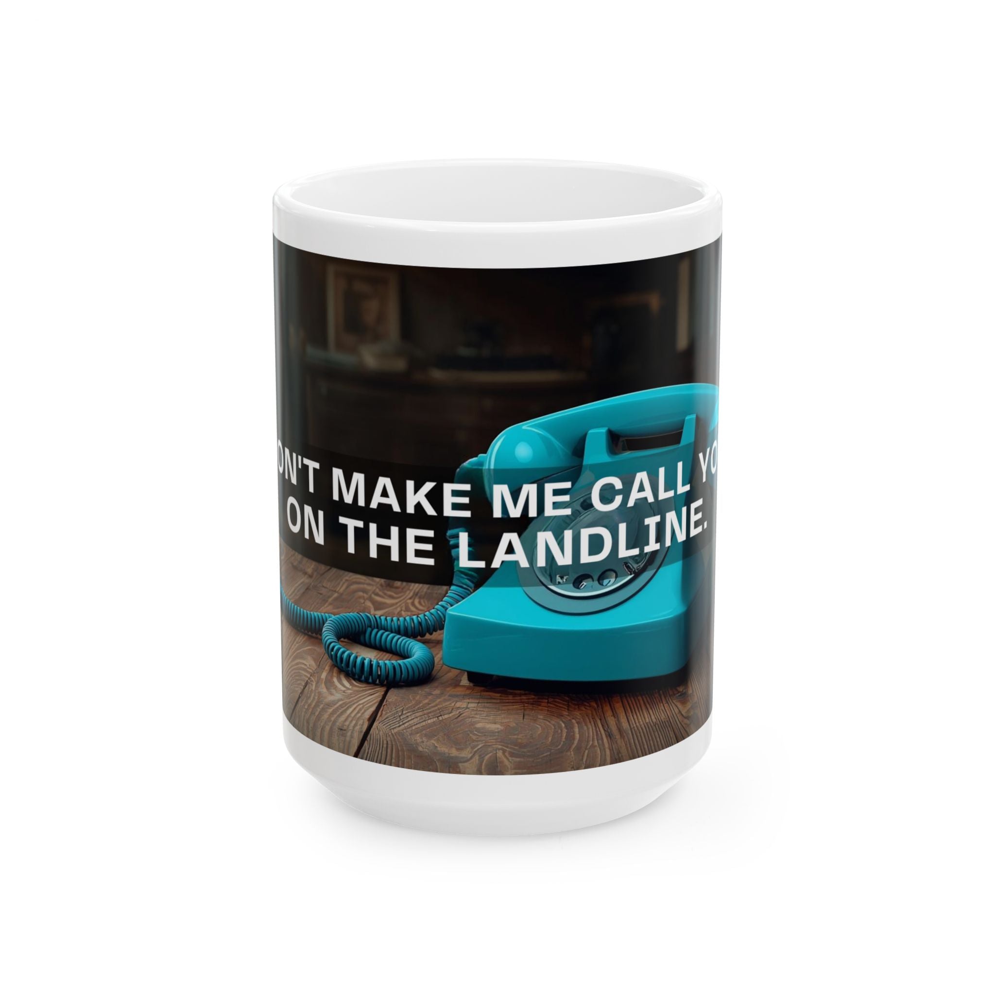 Funny Landline Phone Ceramic Mug - Humorous Gift for Coffee Lovers, Office Humor, Retro Gift, Birthday, Housewarming, Unique Present