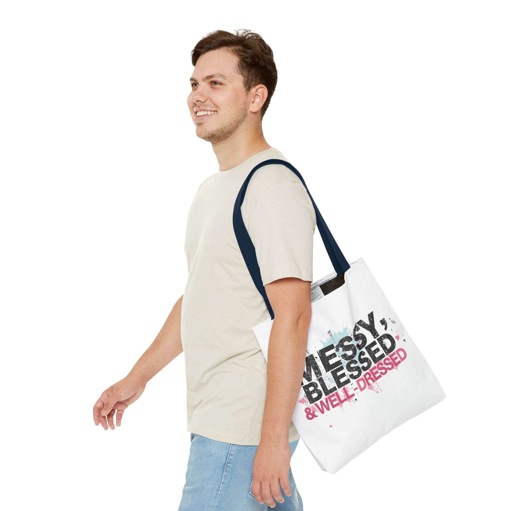 Messy, Blessed & Well-Dressed Tote Bag - Stylish Everyday Companion for Moms, Gifts, Shopping, Beach, Travel