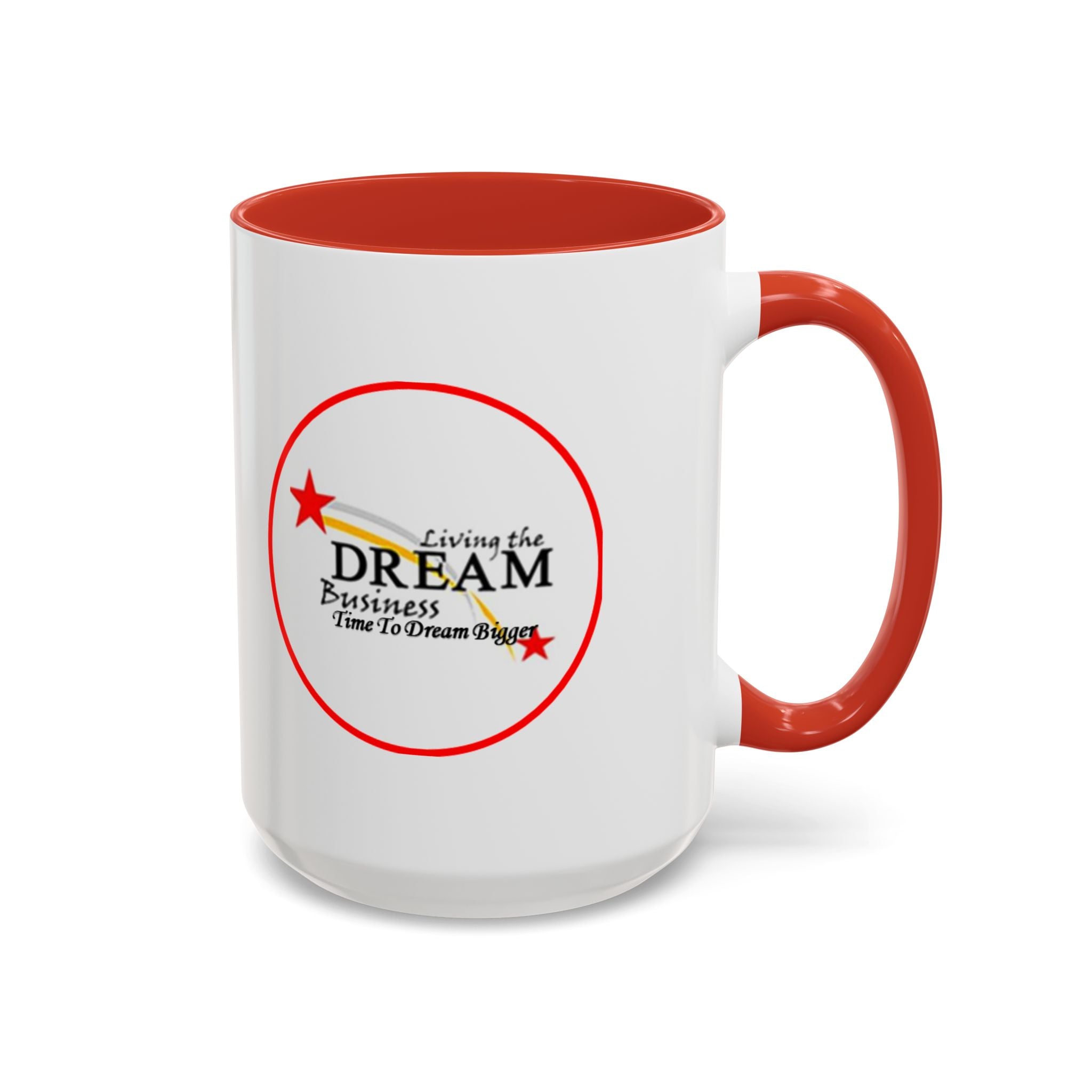 Living the Dream Accent Coffee Mug, Inspirational Mug, Gift for Entrepreneurs, Motivational Drinkware, Unique Coffee Cups, Office Decor
