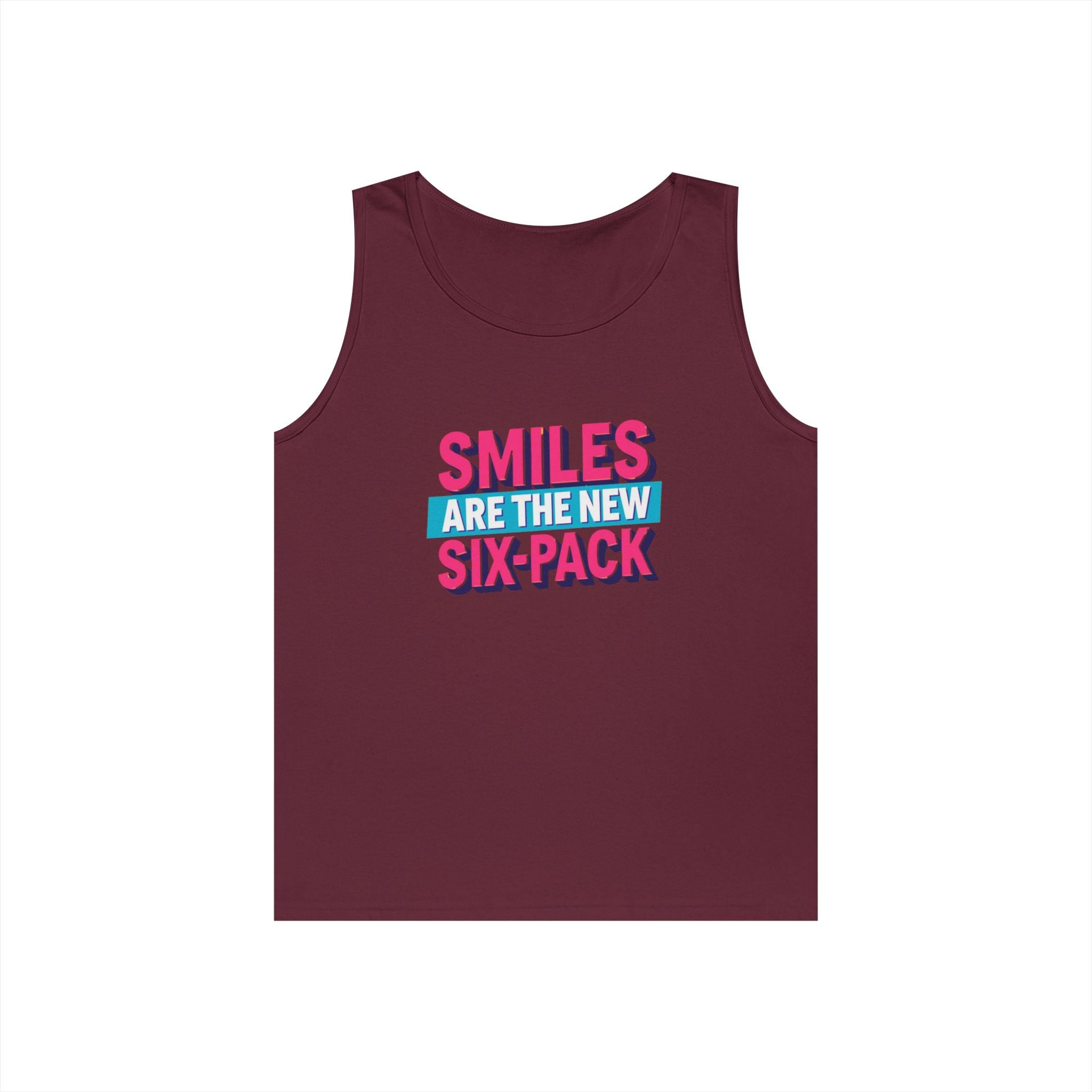 Smiles are the new Six Pack - Unisex Heavy Cotton Tank Top