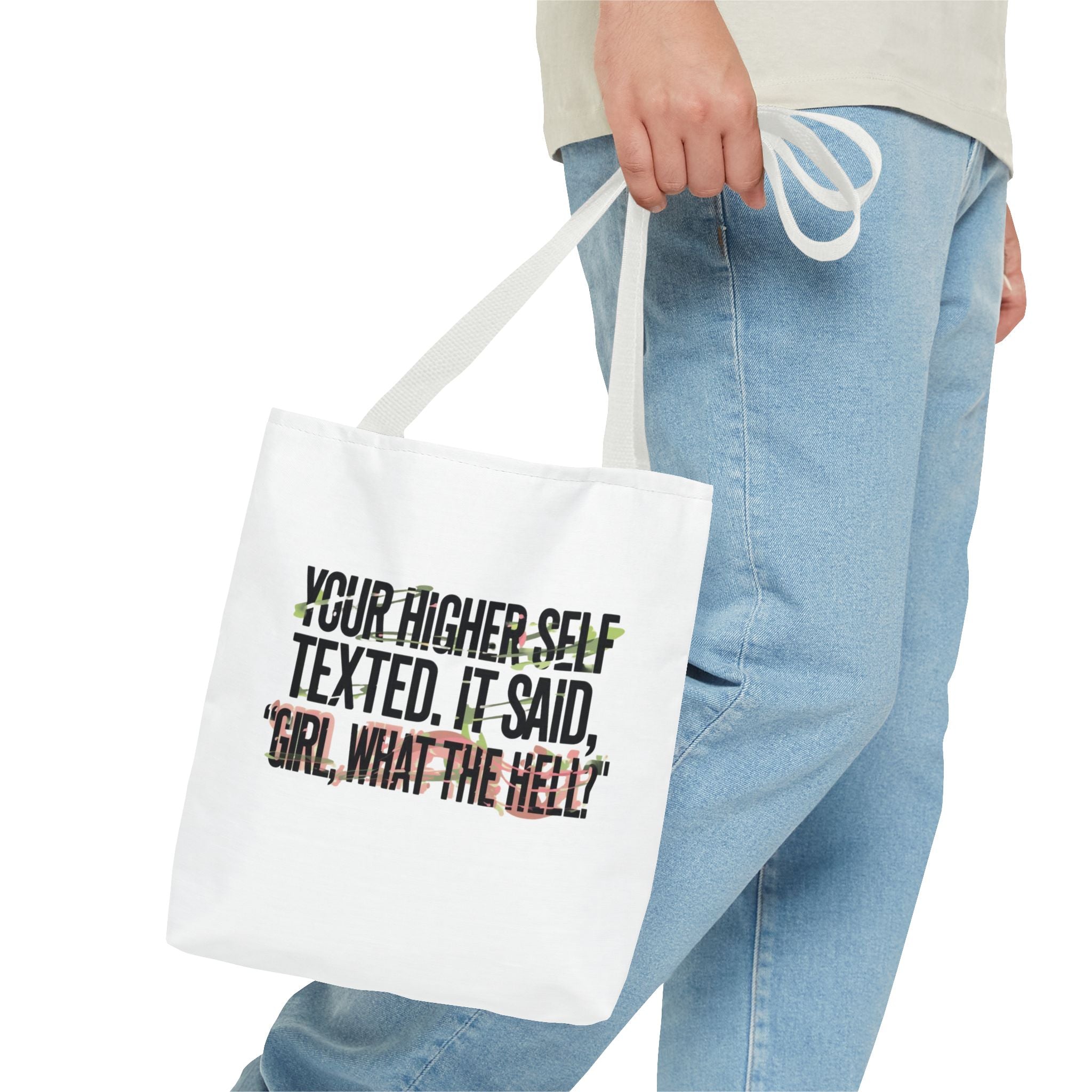 Vibrant Tote Bag - Your Higher Self Texted, Chic Accessory, Gift for Her, Inspirational, Everyday Use, Shopping Bag