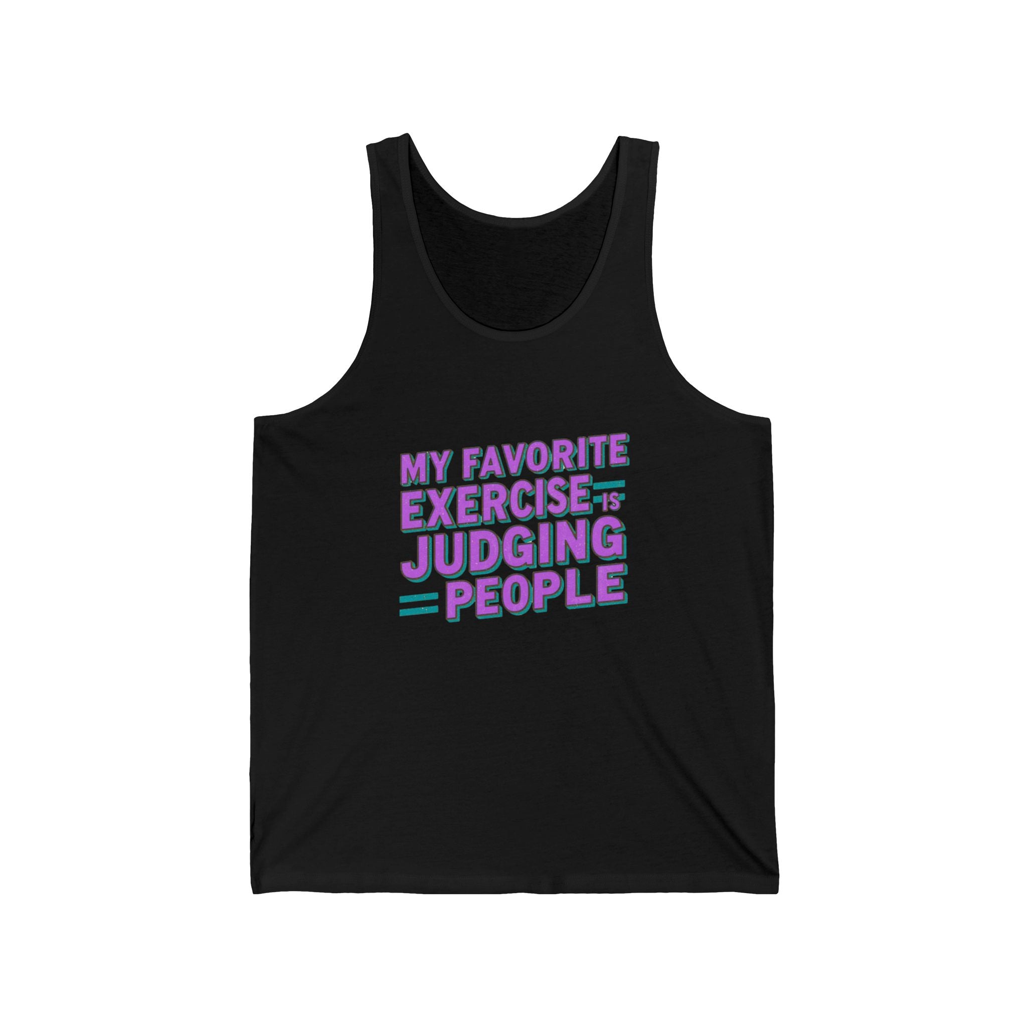My Favorite Exercise Jersey Tank | Funny Workout Shirt, Gym Gift, Humor Apparel, Summer Wear, Judging People Tank