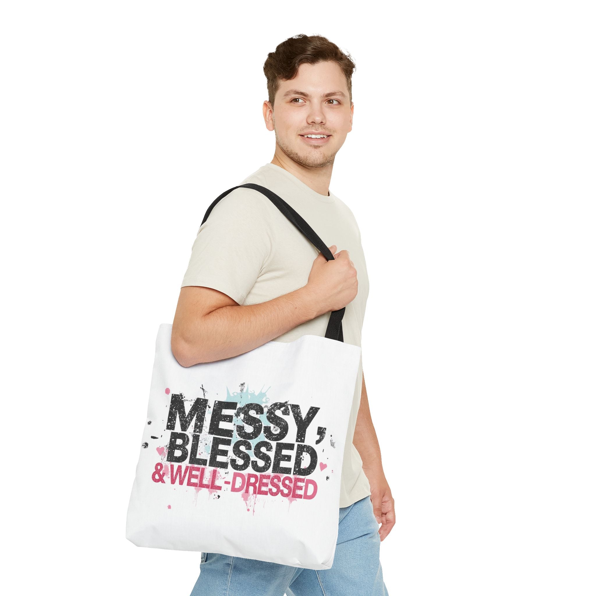 Messy, Blessed & Well-Dressed Tote Bag - Stylish Everyday Companion for Moms, Gifts, Shopping, Beach, Travel