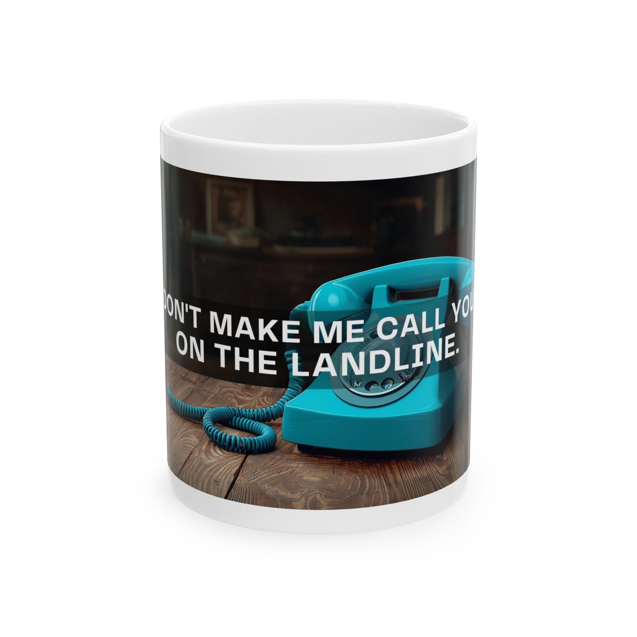 Funny Landline Phone Ceramic Mug - Humorous Gift for Coffee Lovers, Office Humor, Retro Gift, Birthday, Housewarming, Unique Present