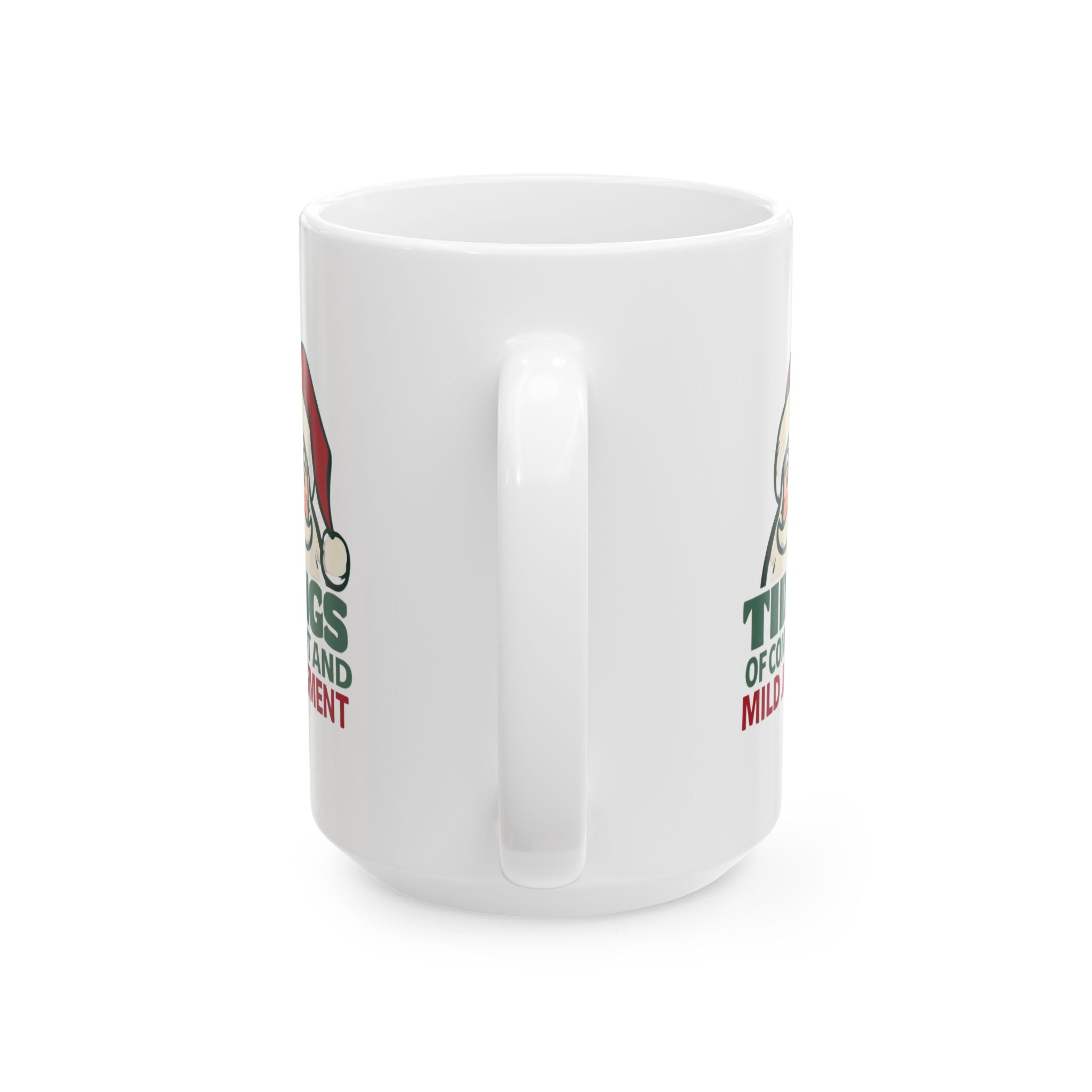 Tidings of Comfort and Mild Judgment, Funny Christmas Ceramic Mug - Perfect Gift for Holiday Cheer