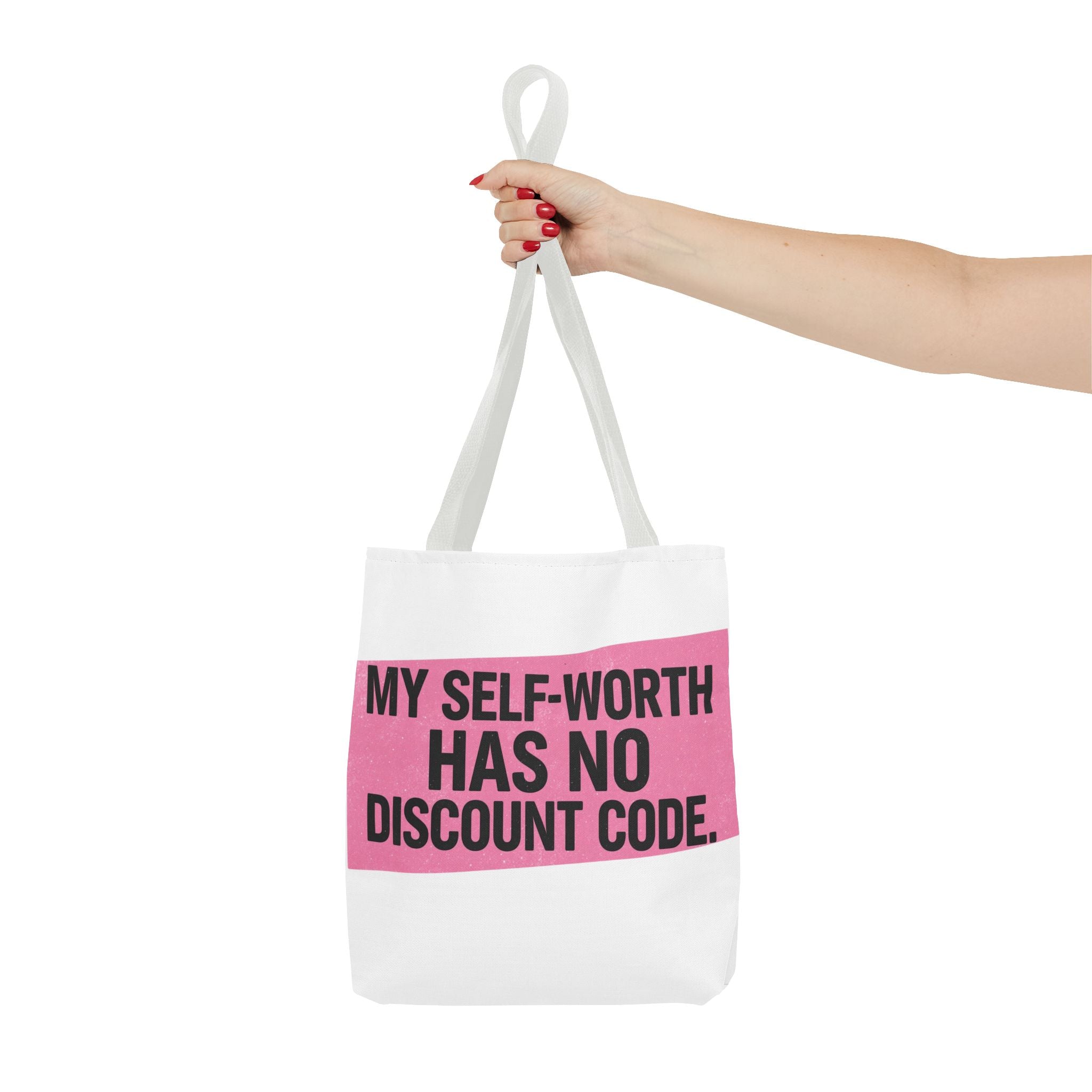 My Self-Worth Has No Discount Code - Empowering Tote Bag, Self love and body positive inspirational tote
