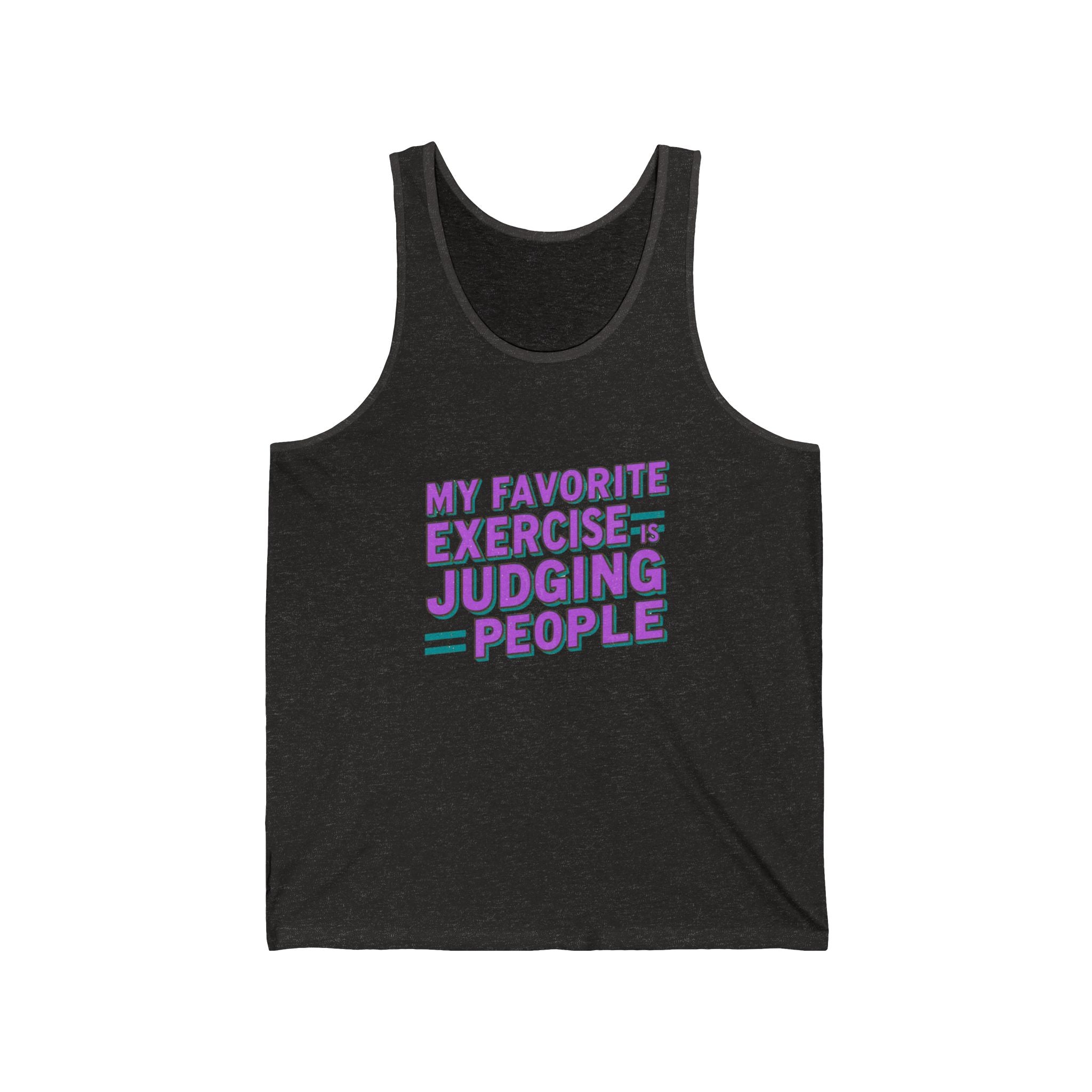 My Favorite Exercise Jersey Tank | Funny Workout Shirt, Gym Gift, Humor Apparel, Summer Wear, Judging People Tank