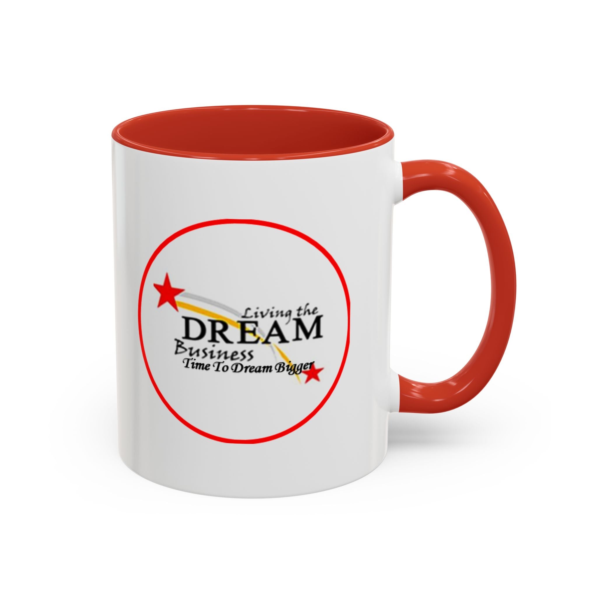 Living the Dream Accent Coffee Mug, Inspirational Mug, Gift for Entrepreneurs, Motivational Drinkware, Unique Coffee Cups, Office Decor