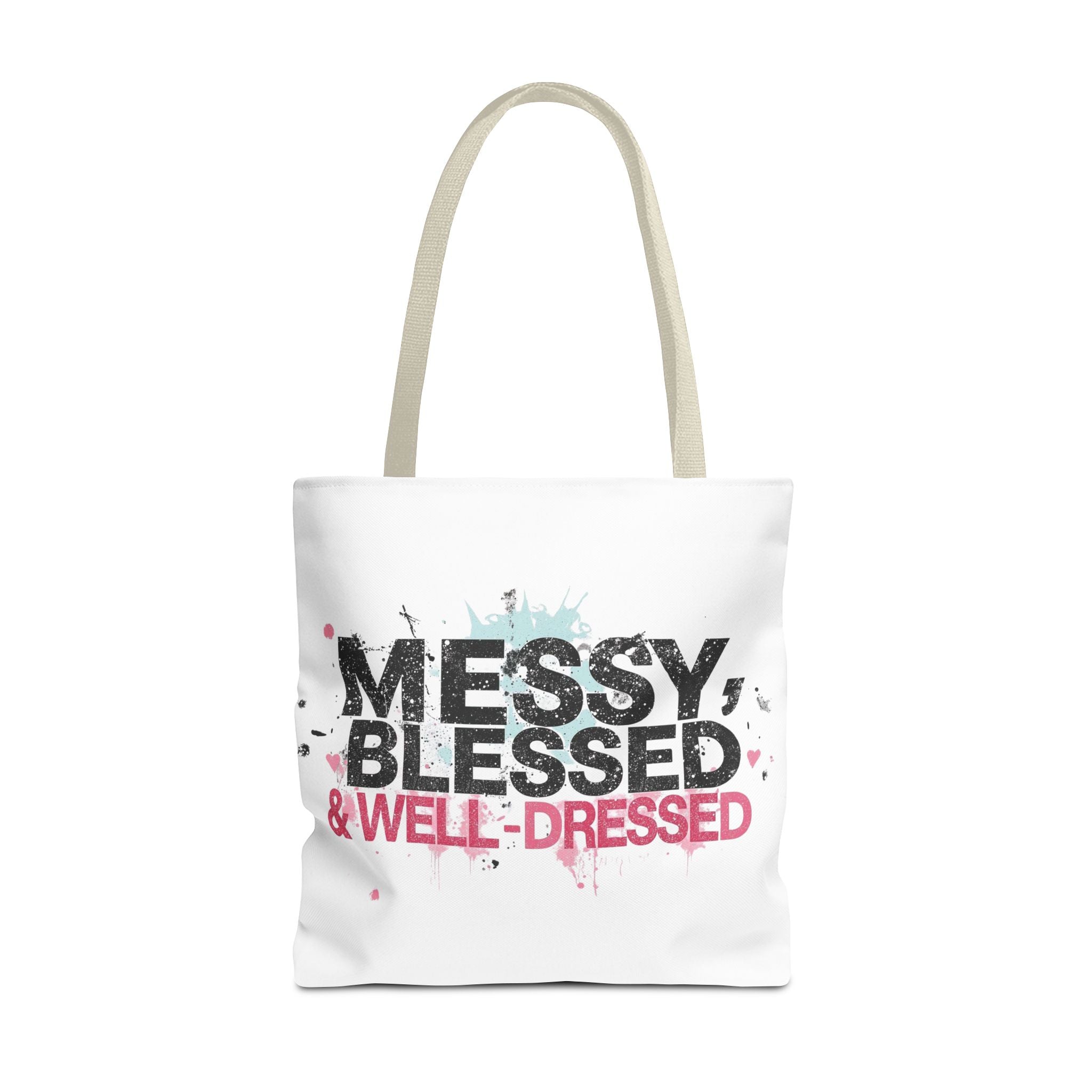 Messy, Blessed & Well-Dressed Tote Bag - Stylish Everyday Companion for Moms, Gifts, Shopping, Beach, Travel