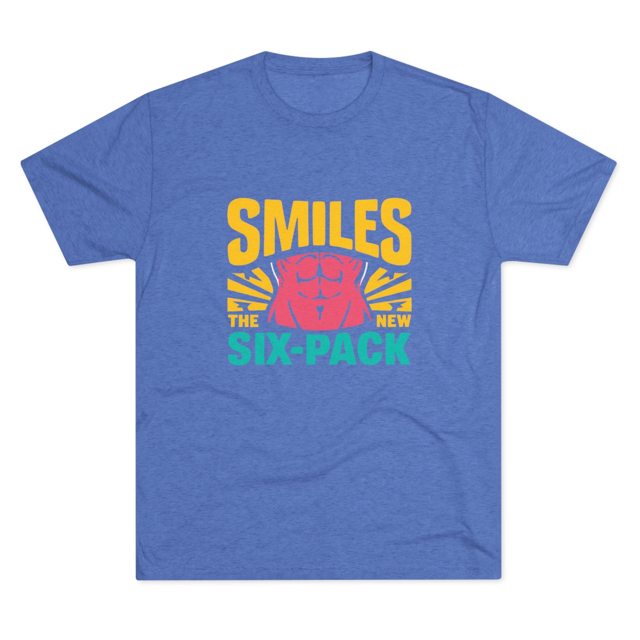 Smiles Six-Pack Tri-Blend Tee - Fun T-Shirt for Fitness Lovers, Workout Motivation, Funny Gift, Casual Wear, Birthday Present