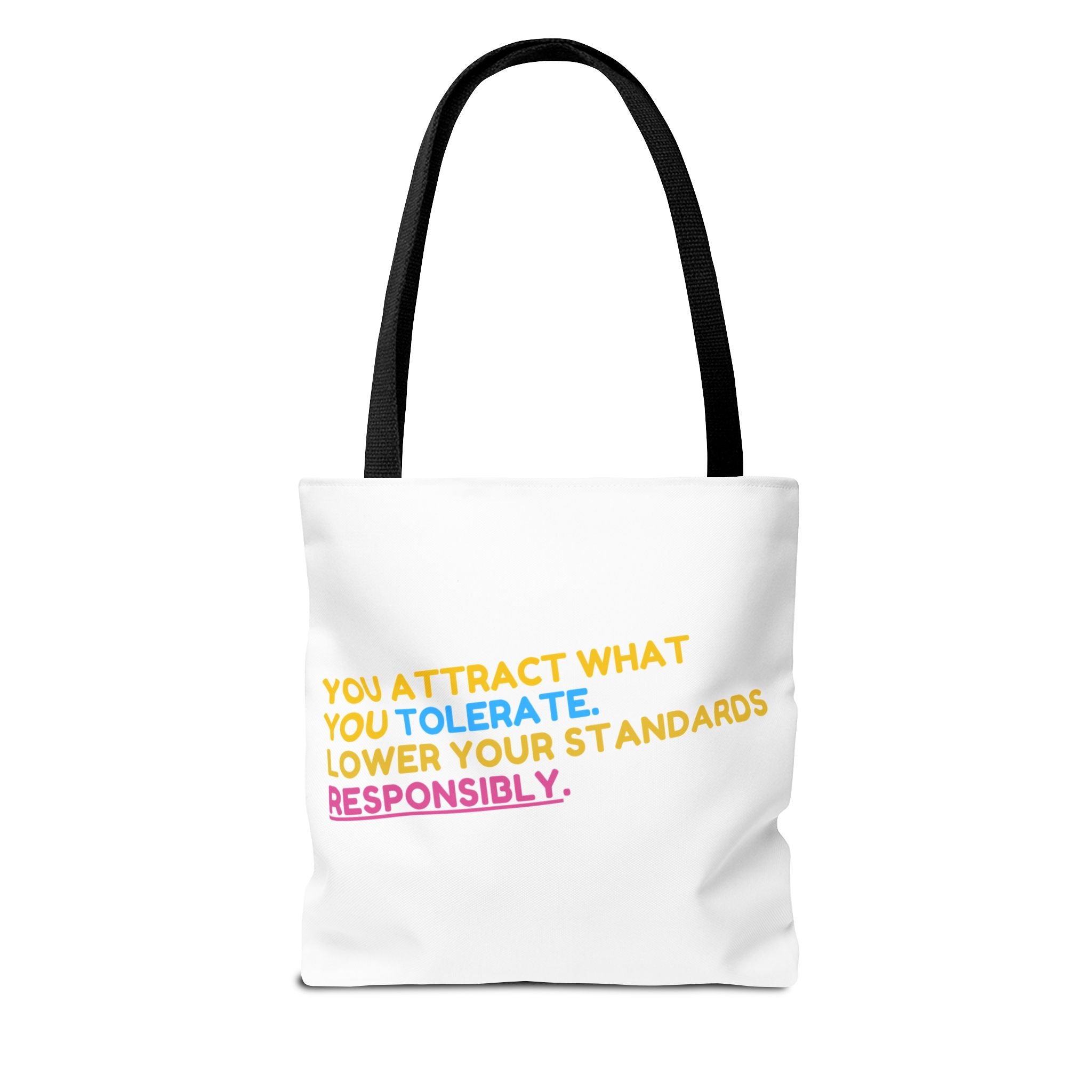 Positive Vibes Tote Bag, Motivational Quote Tote, Eco-Friendly Shopping Bag, Gift for Her, Casual Everyday Use