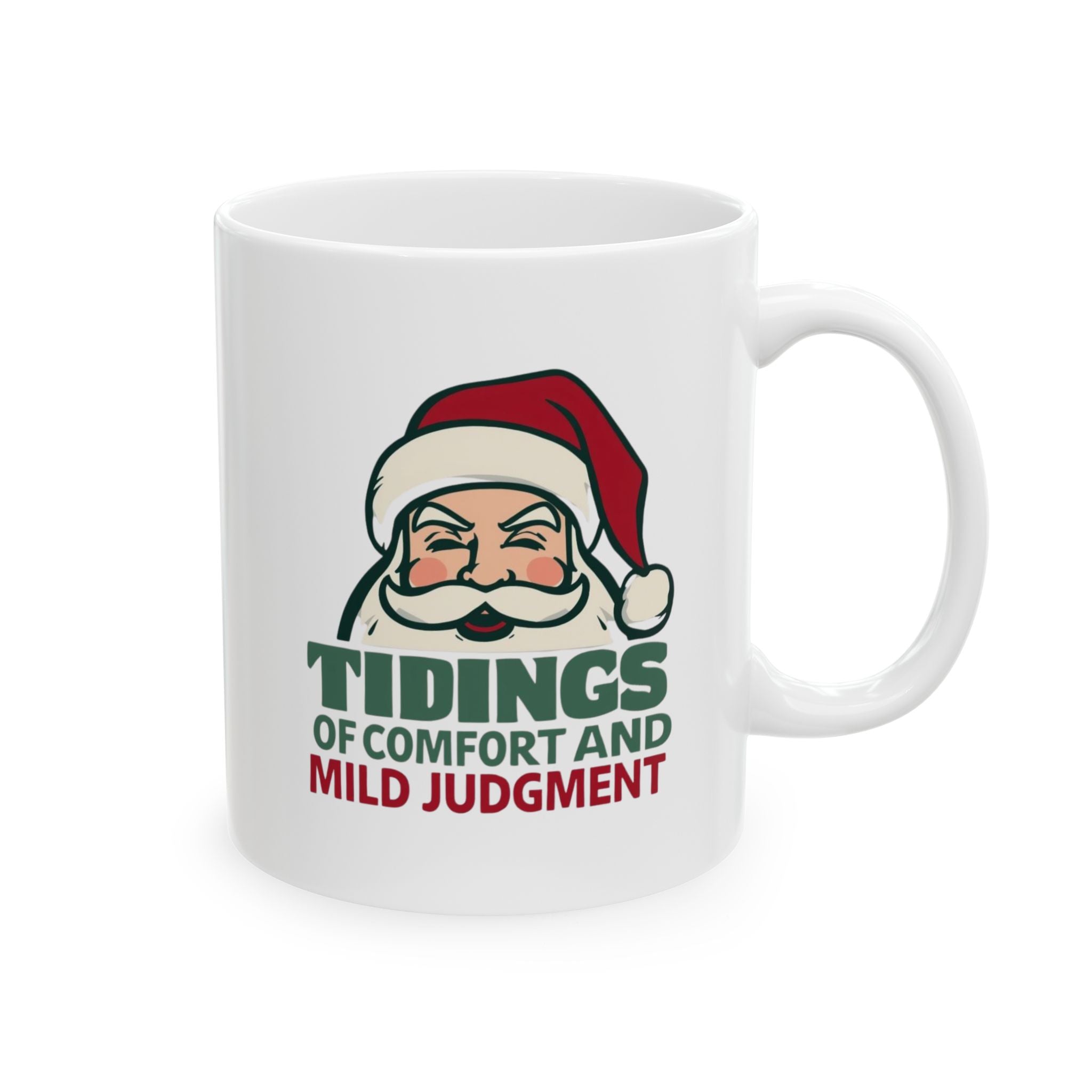 Tidings of Comfort and Mild Judgment, Funny Christmas Ceramic Mug - Perfect Gift for Holiday Cheer