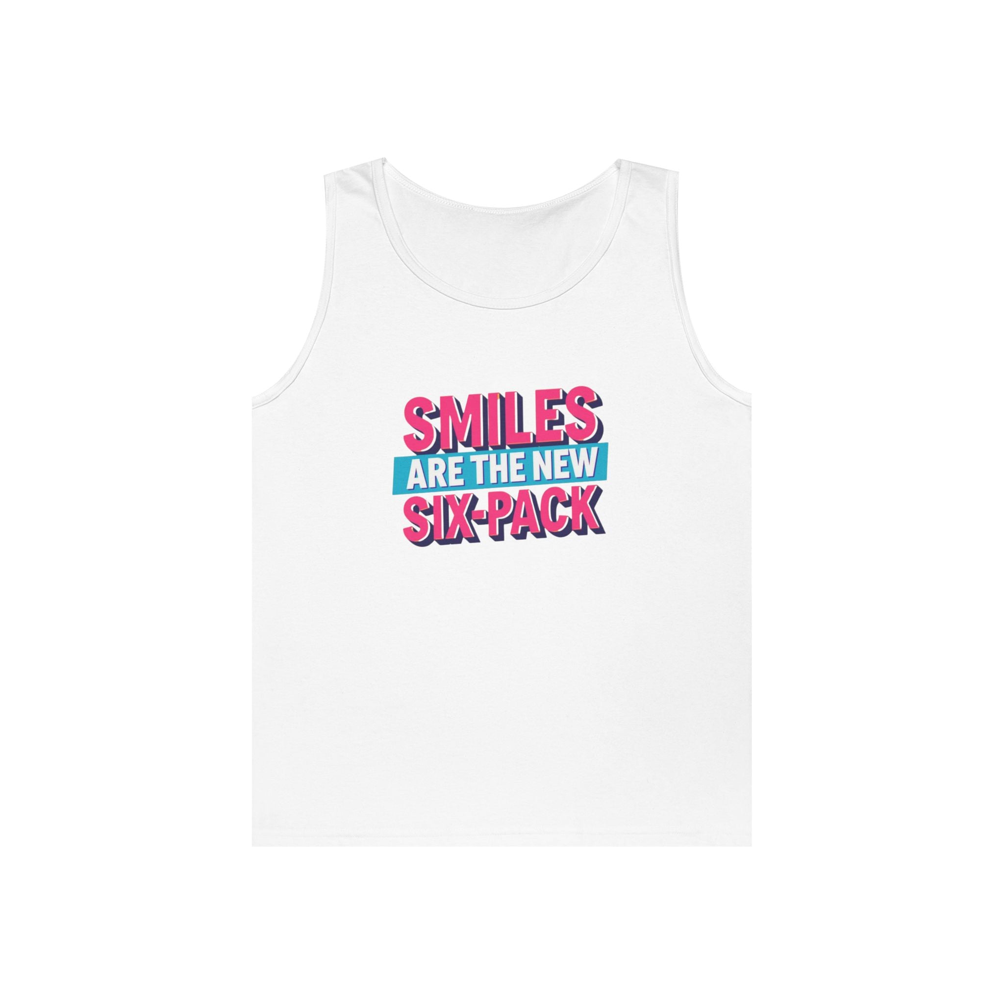 Smiles are the new Six Pack - Unisex Heavy Cotton Tank Top