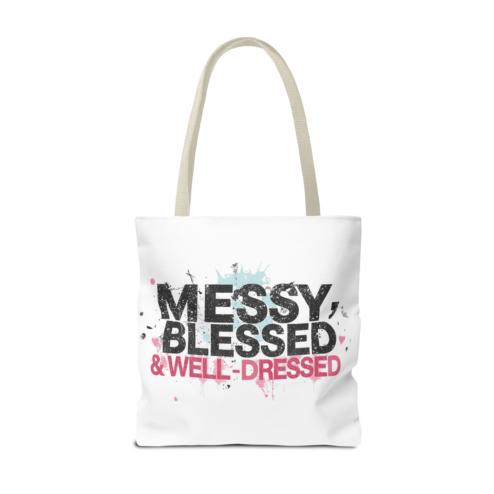 Messy, Blessed & Well-Dressed Tote Bag - Stylish Everyday Companion for Moms, Gifts, Shopping, Beach, Travel