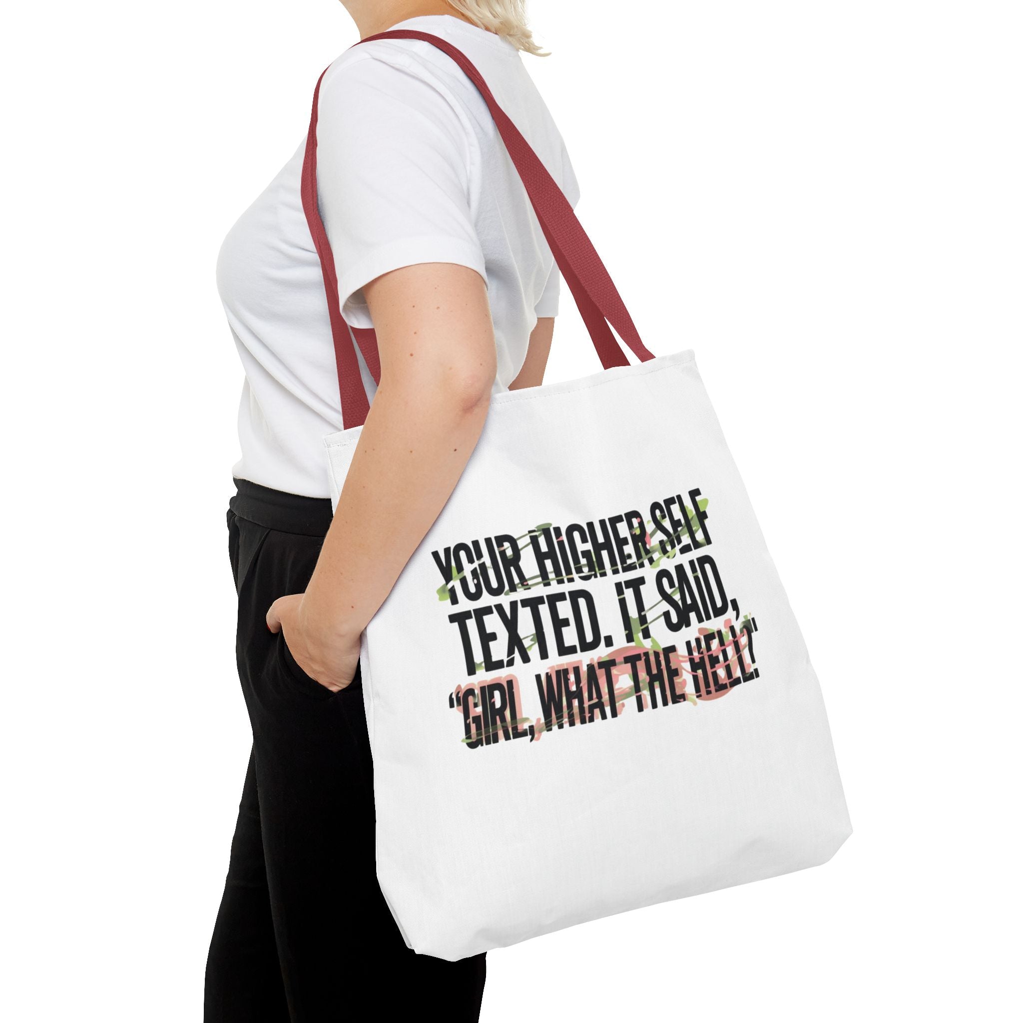 Vibrant Tote Bag - Your Higher Self Texted, Chic Accessory, Gift for Her, Inspirational, Everyday Use, Shopping Bag