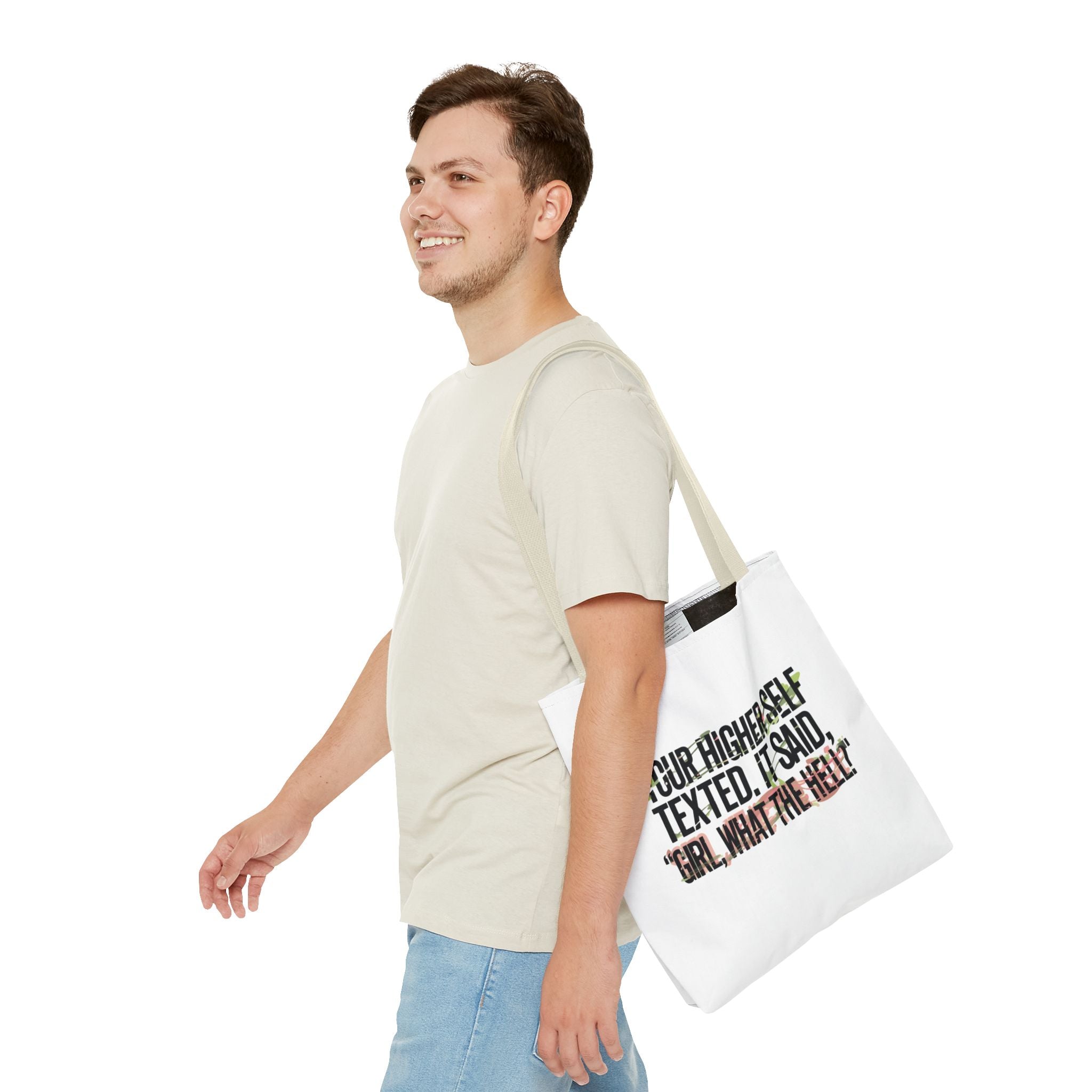 Vibrant Tote Bag - Your Higher Self Texted, Chic Accessory, Gift for Her, Inspirational, Everyday Use, Shopping Bag