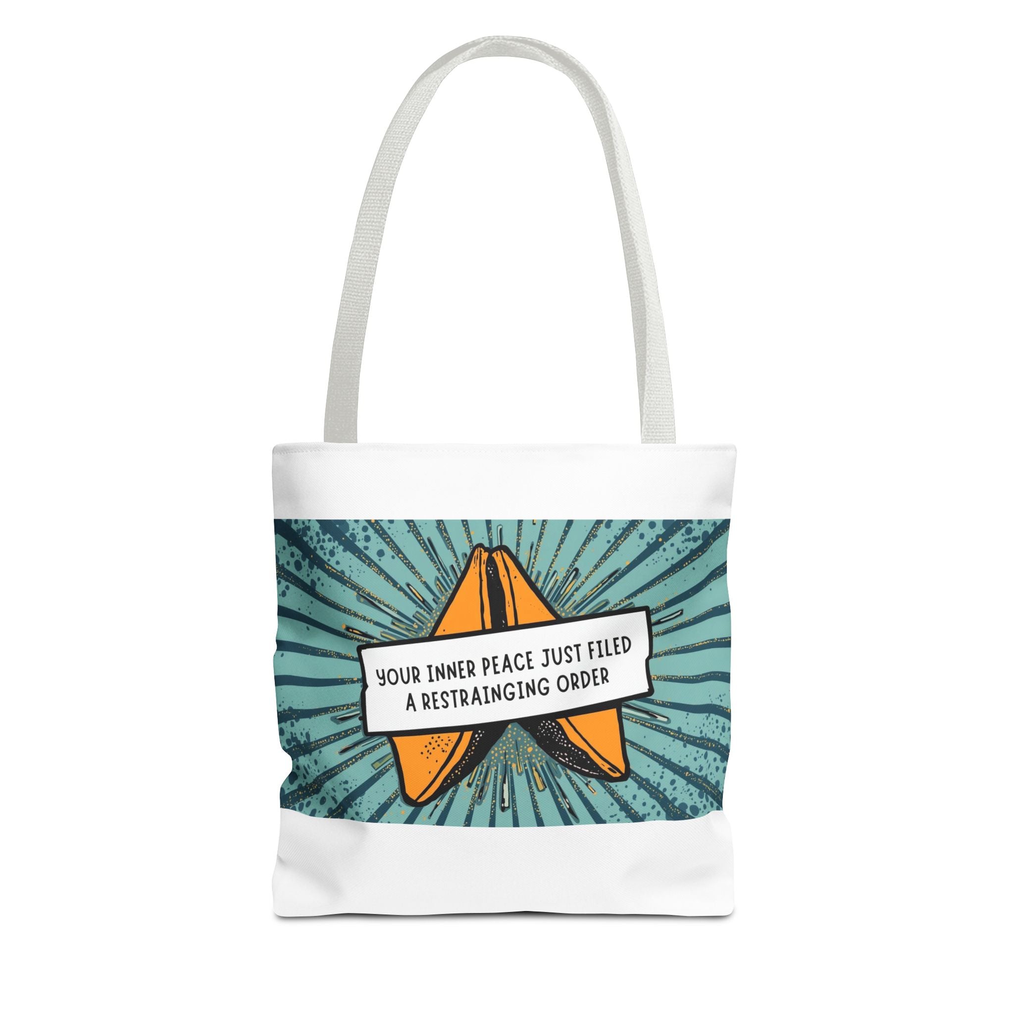 Funny Quote Tote Bag, Humorous Shopping Bag, Gift for Friends, Tote with Restraining Order Theme, Sassy Reusable Bag