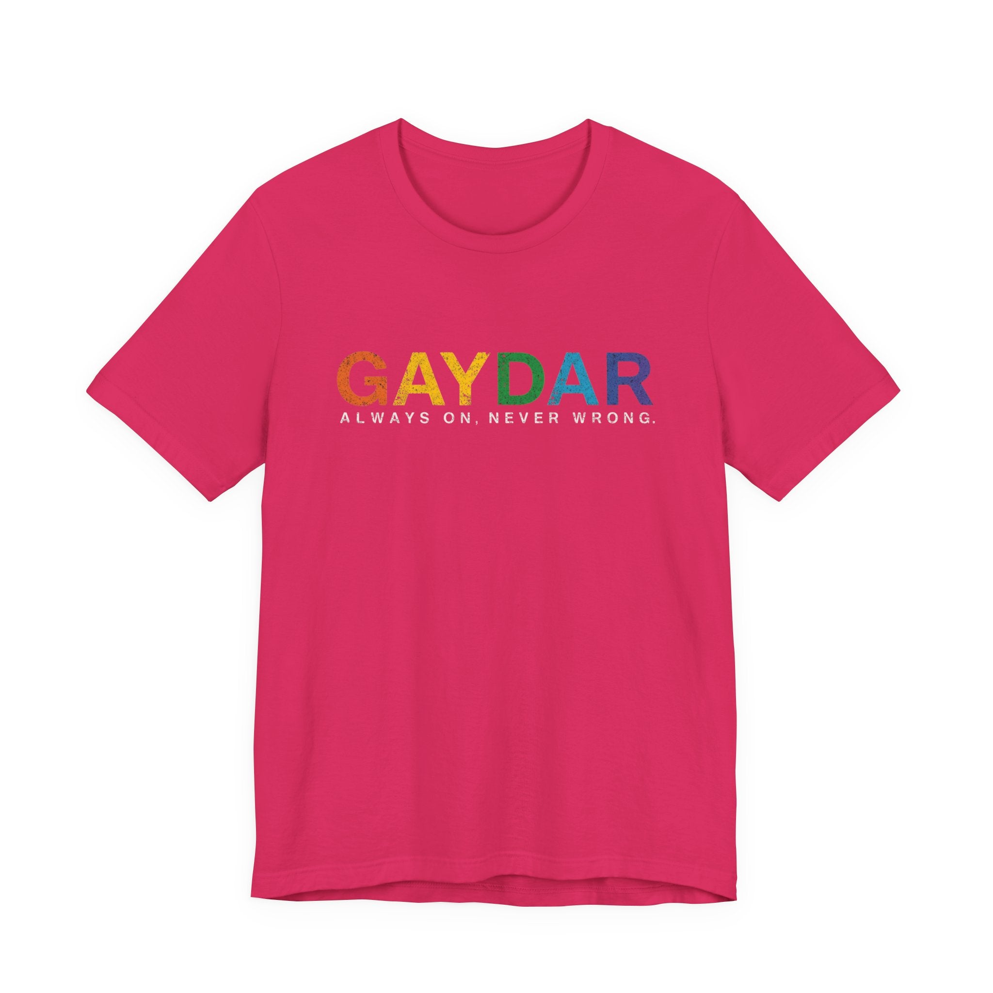 Rainbow Pride Gaydar Tee for LGBTQ+ Celebration, Unisex Shirt for Pride Month, Gay Rights, Gift for Friends, Fun Casual Wear