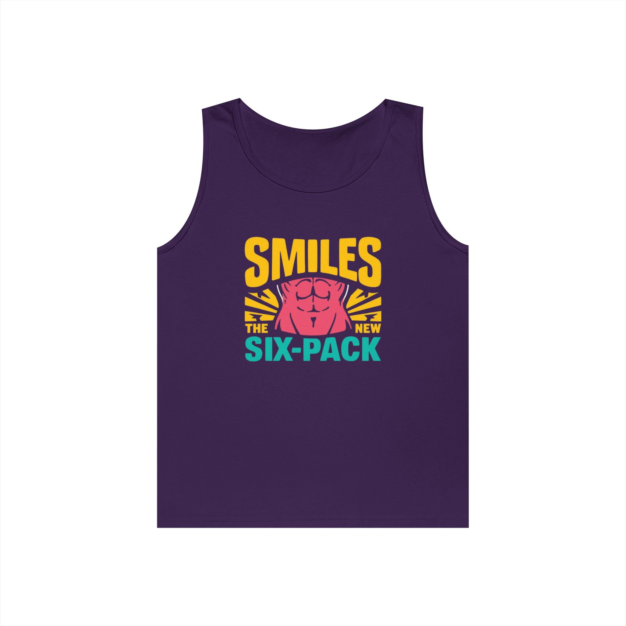Smiles Six-Pack Cotton Tank Top | Funny Fitness Shirt, Unisex Workout Wear, Casual Summer Top, Gym Gift, Share a Smile Apparel