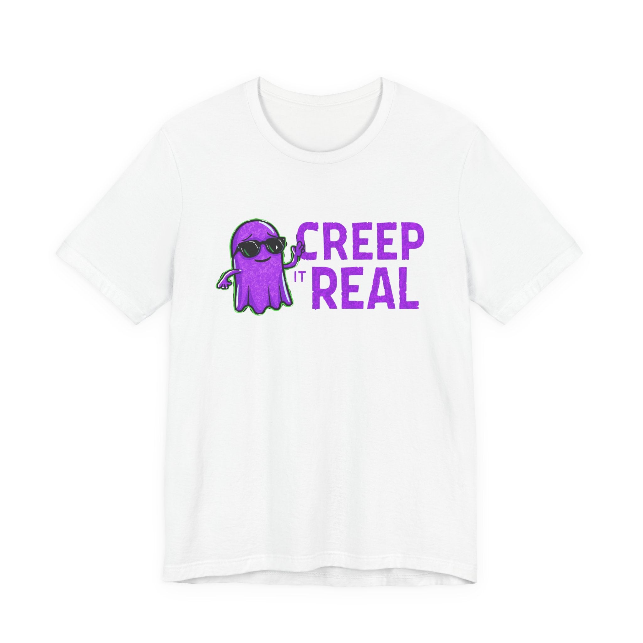 Creep It Real Ghost Tee, Halloween Shirt, Funny Tee, Unisex Casual Wear, Gift for Ghost Lovers