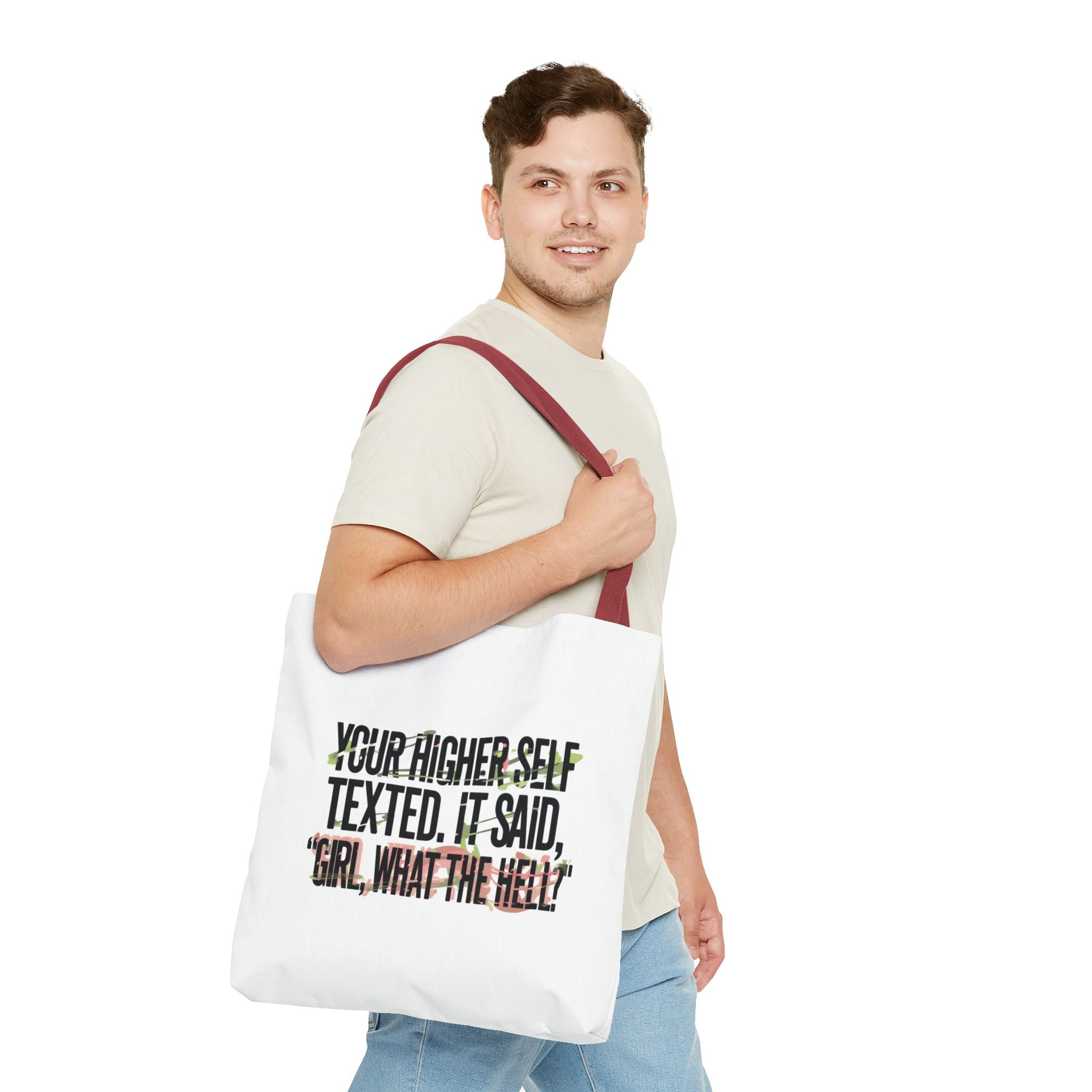 Vibrant Tote Bag - Your Higher Self Texted, Chic Accessory, Gift for Her, Inspirational, Everyday Use, Shopping Bag