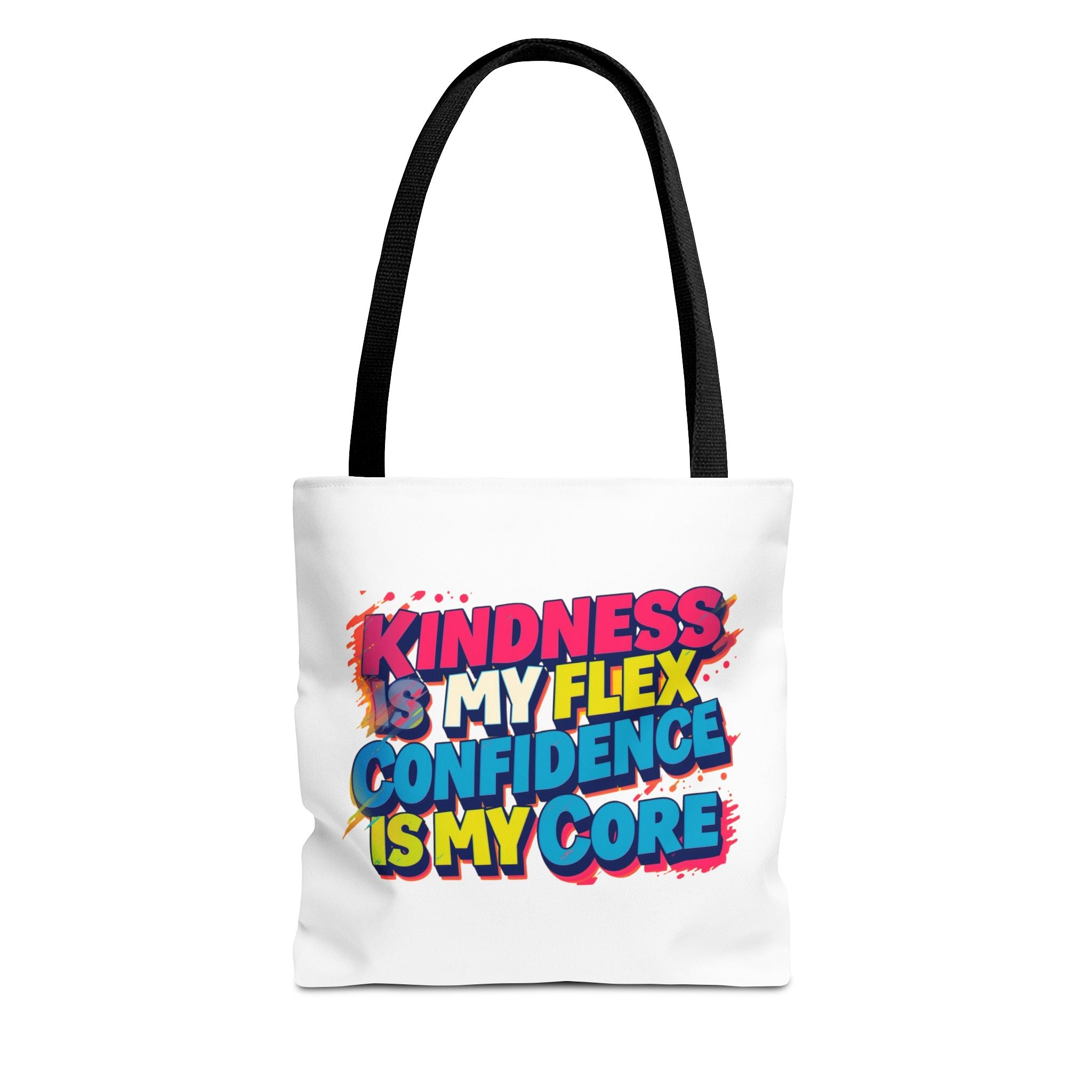 Confidence & Kindness Tote Bag - Motivational AOP Carryall for Every Day, Gift for Friends, Mindfulness, Affirmation, Eco-Friendly