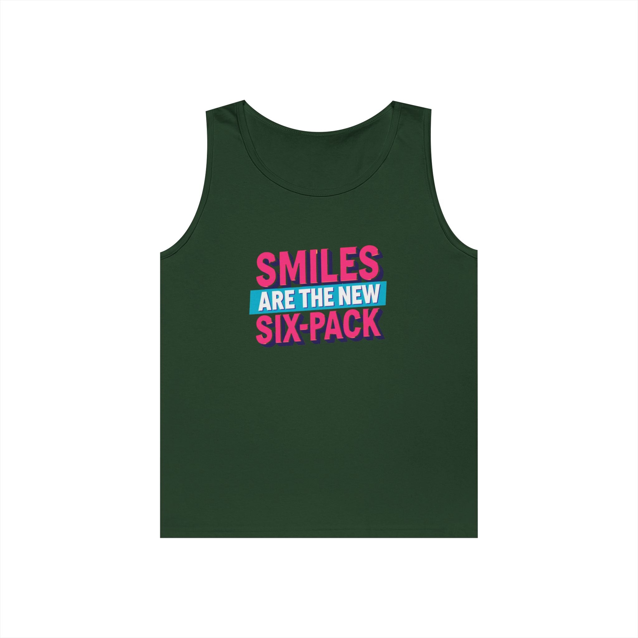 Smiles are the new Six Pack - Unisex Heavy Cotton Tank Top
