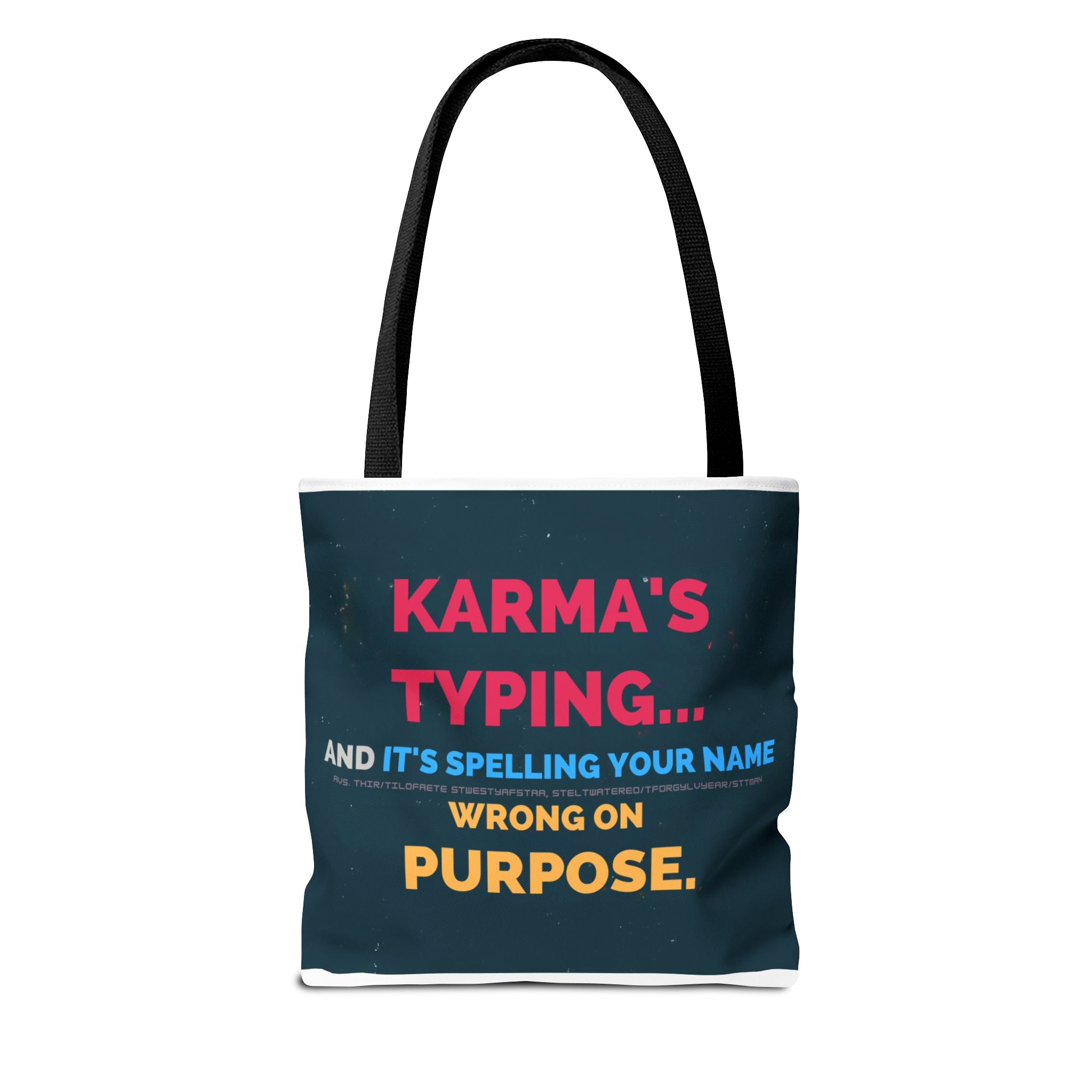 Karma Typing Tote Bag - Fun & Quirky Gift for Friends, Beach, Shopping, Eco-Friendly, Humor, Everyday Use