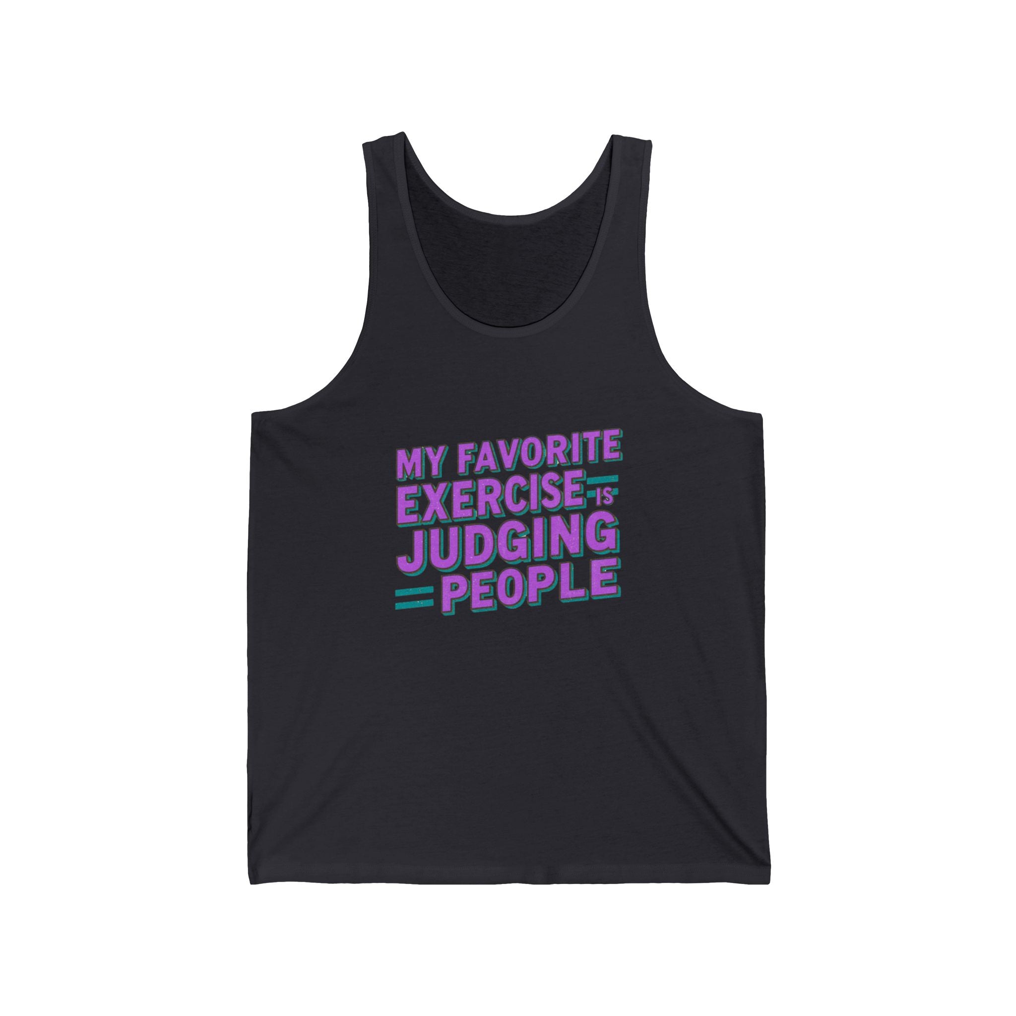 My Favorite Exercise Jersey Tank | Funny Workout Shirt, Gym Gift, Humor Apparel, Summer Wear, Judging People Tank