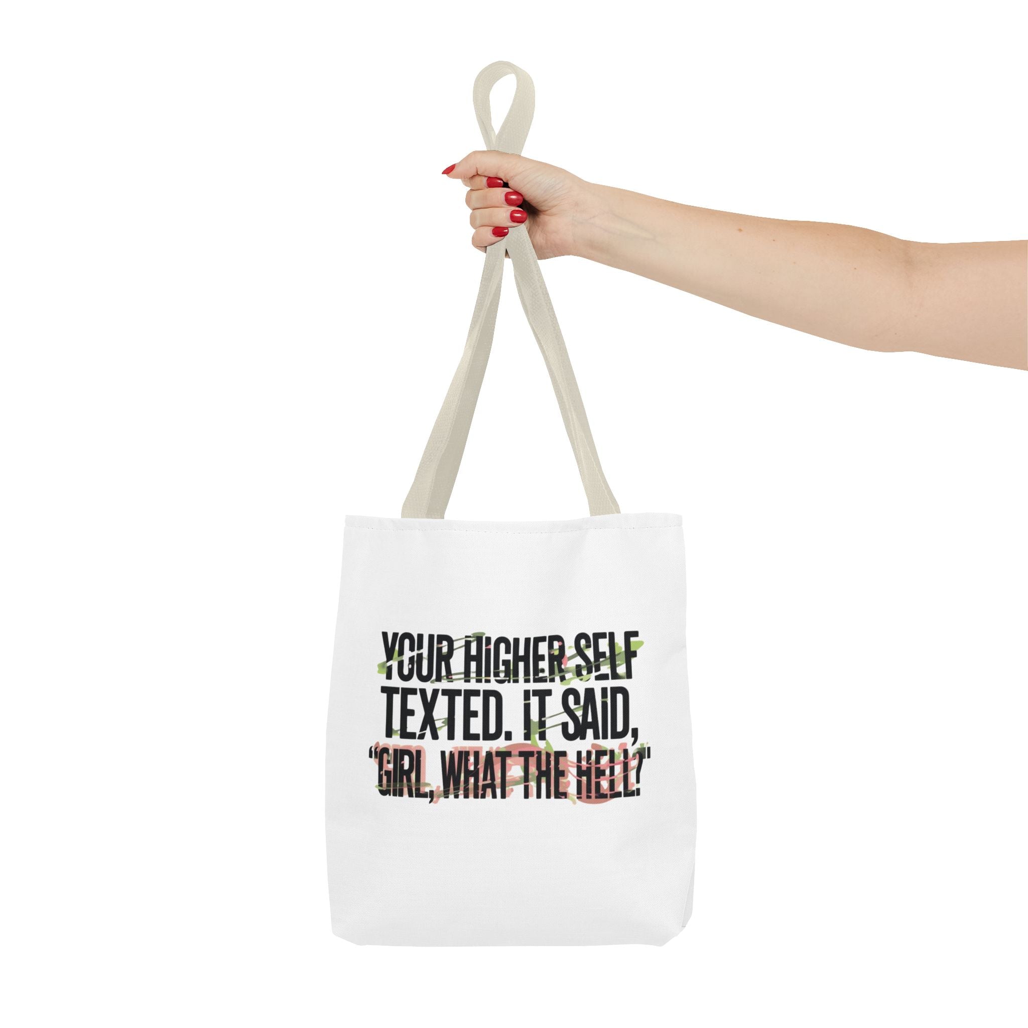 Vibrant Tote Bag - Your Higher Self Texted, Chic Accessory, Gift for Her, Inspirational, Everyday Use, Shopping Bag