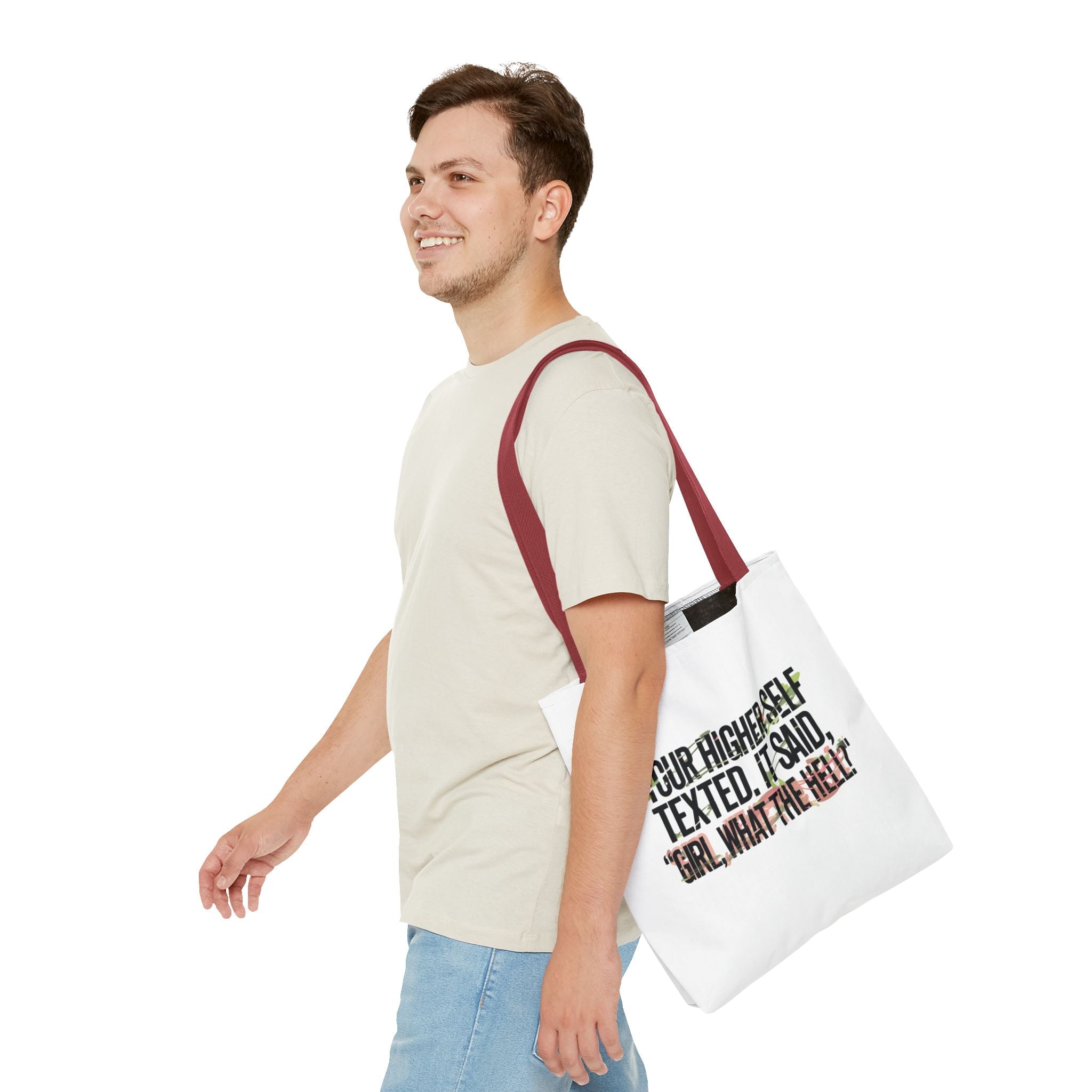 Vibrant Tote Bag - Your Higher Self Texted, Chic Accessory, Gift for Her, Inspirational, Everyday Use, Shopping Bag