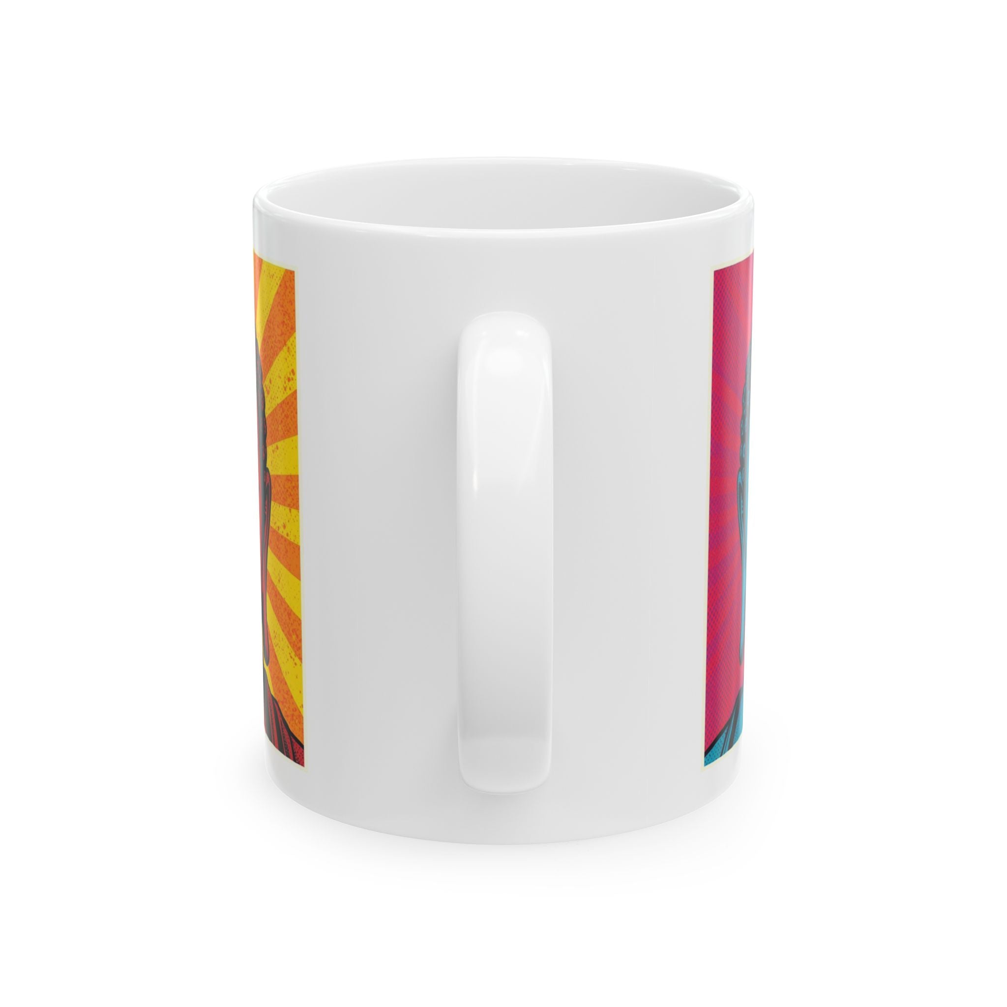 Vibrant Buddha Ceramic Mug - Colorful Coffee Cup for Mindfulness, Meditation, Yoga Lovers, Unique Gift for Spirituality