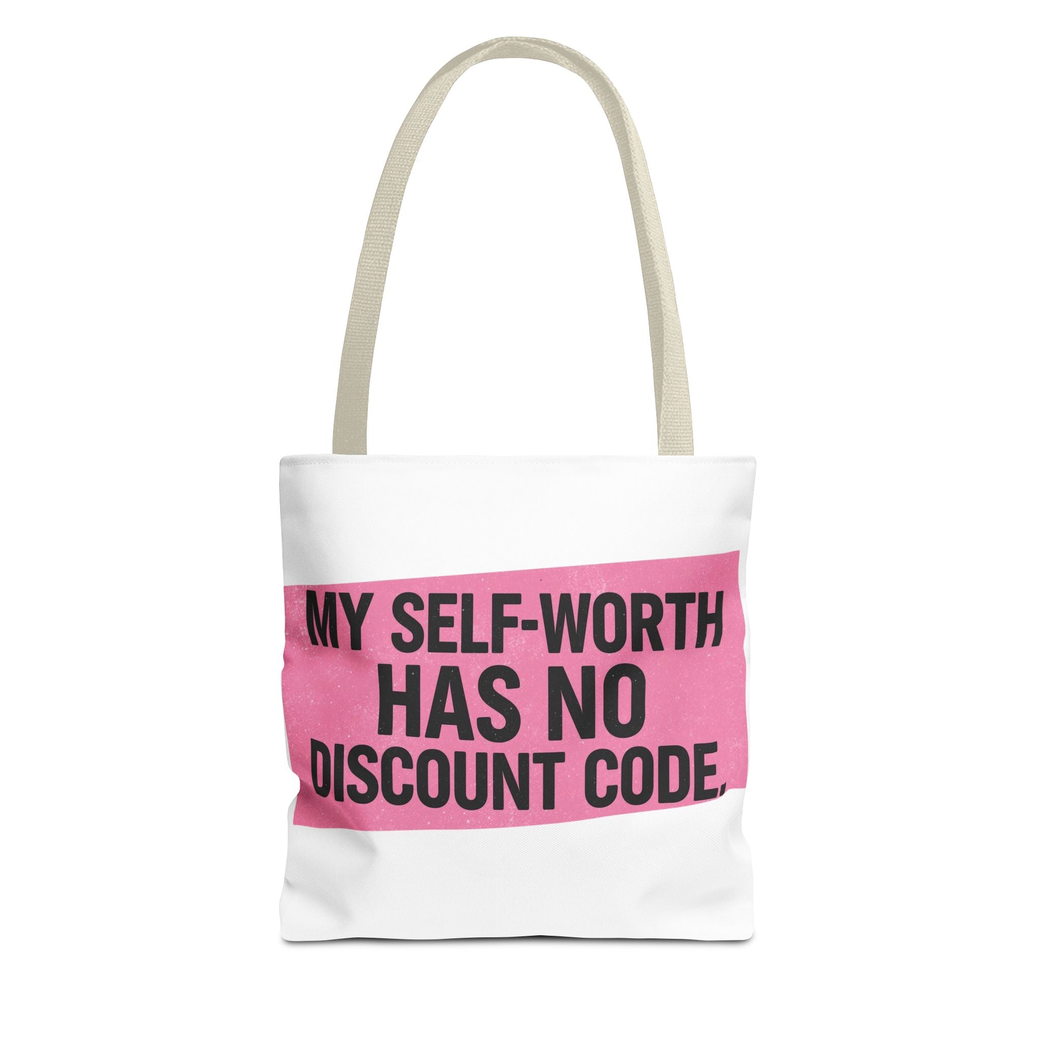 My Self-Worth Has No Discount Code - Empowering Tote Bag, Self love and body positive inspirational tote