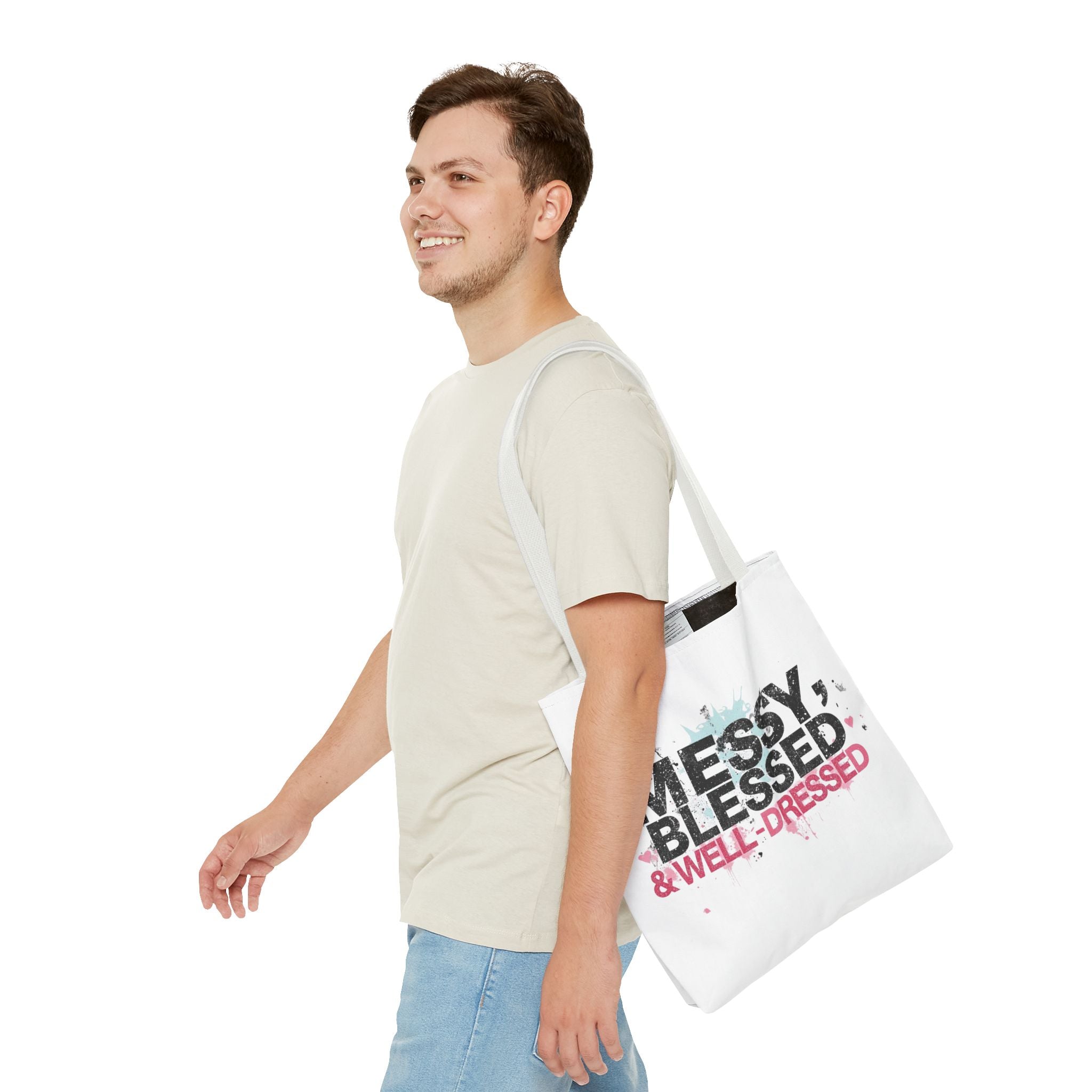 Messy, Blessed & Well-Dressed Tote Bag - Stylish Everyday Companion for Moms, Gifts, Shopping, Beach, Travel