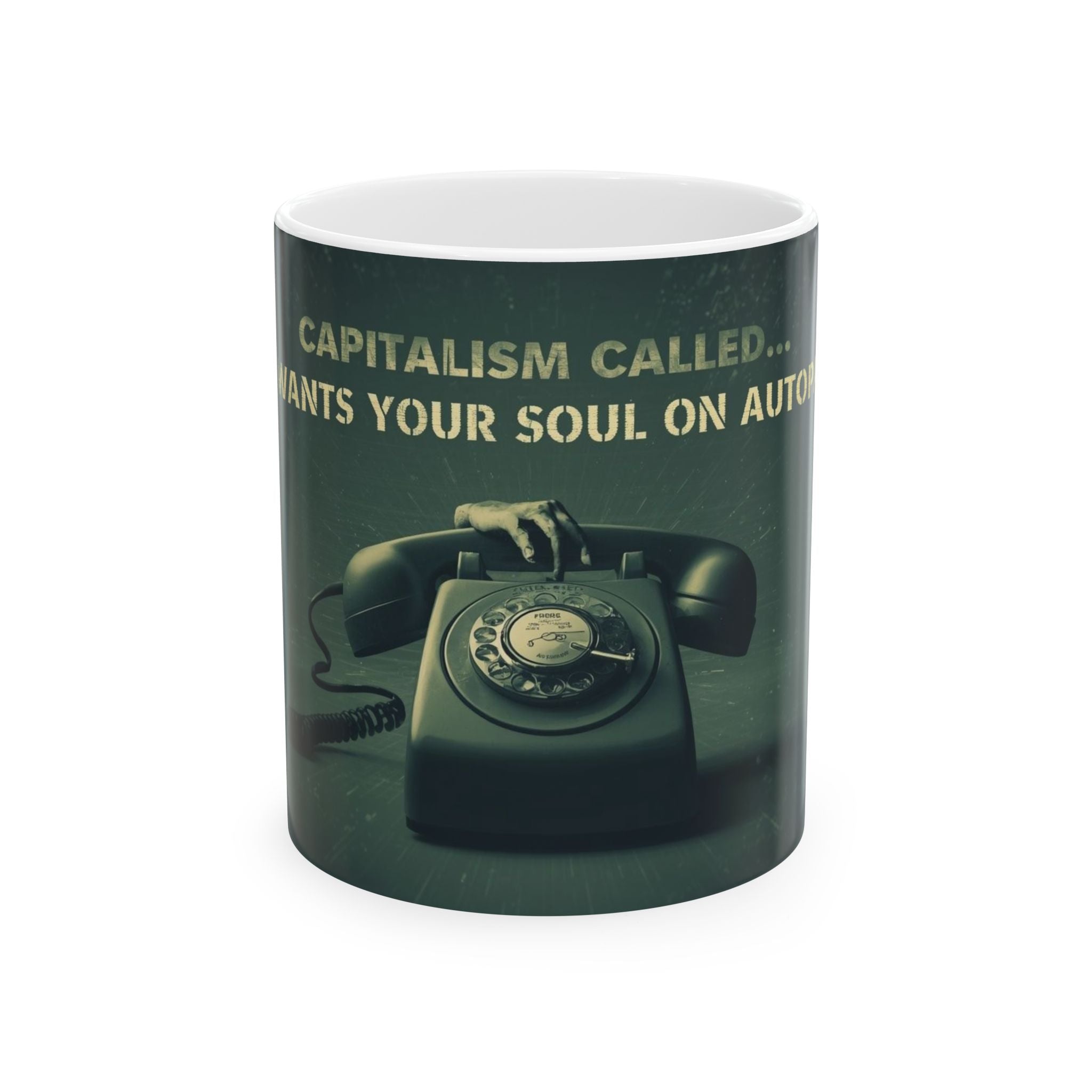 Vintage-Inspired Ceramic Mug, Funny Gift for Coffee Lovers, Office Décor, Quirky Homeware, Gift for Him/Her, Capitalism Humor
