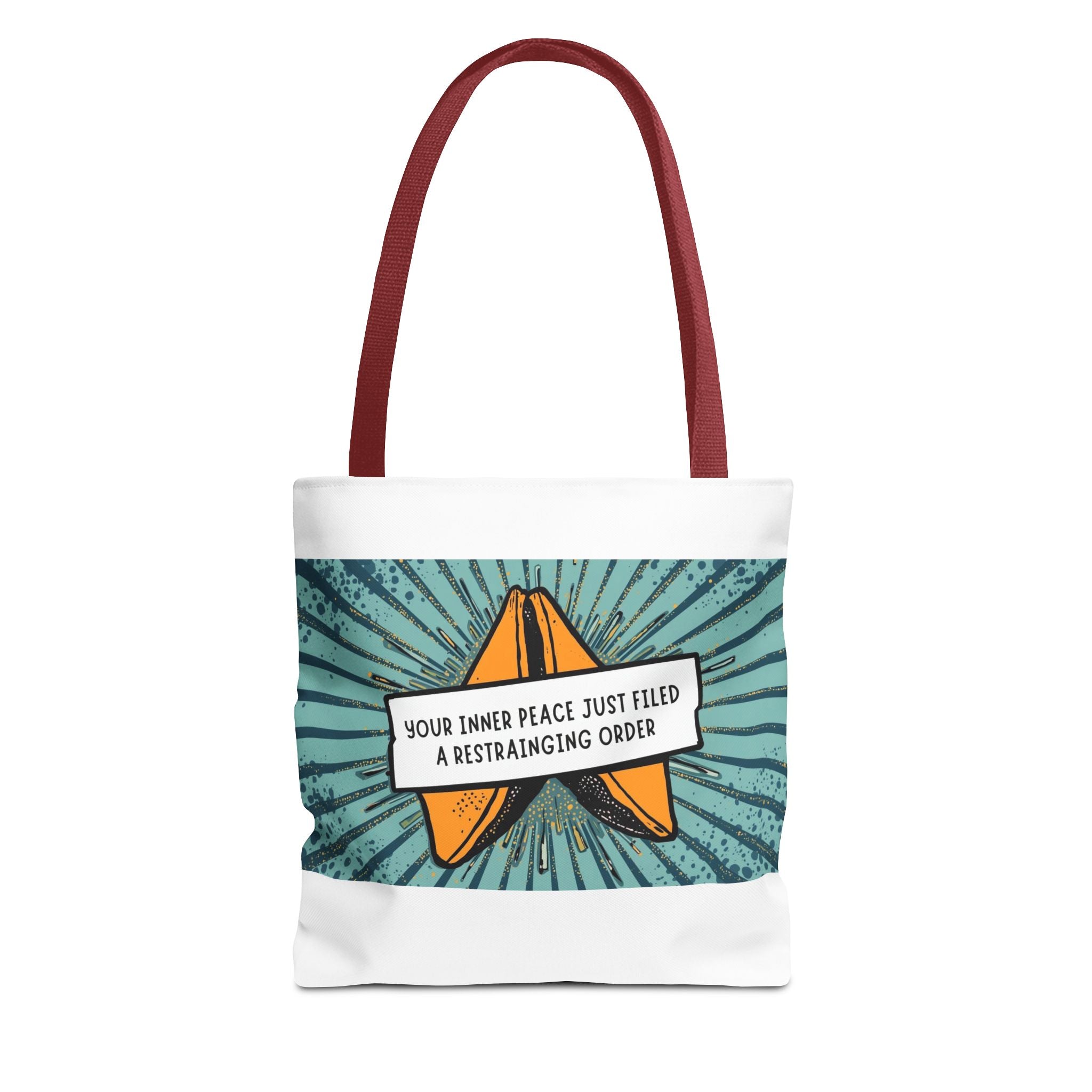 Funny Quote Tote Bag, Humorous Shopping Bag, Gift for Friends, Tote with Restraining Order Theme, Sassy Reusable Bag