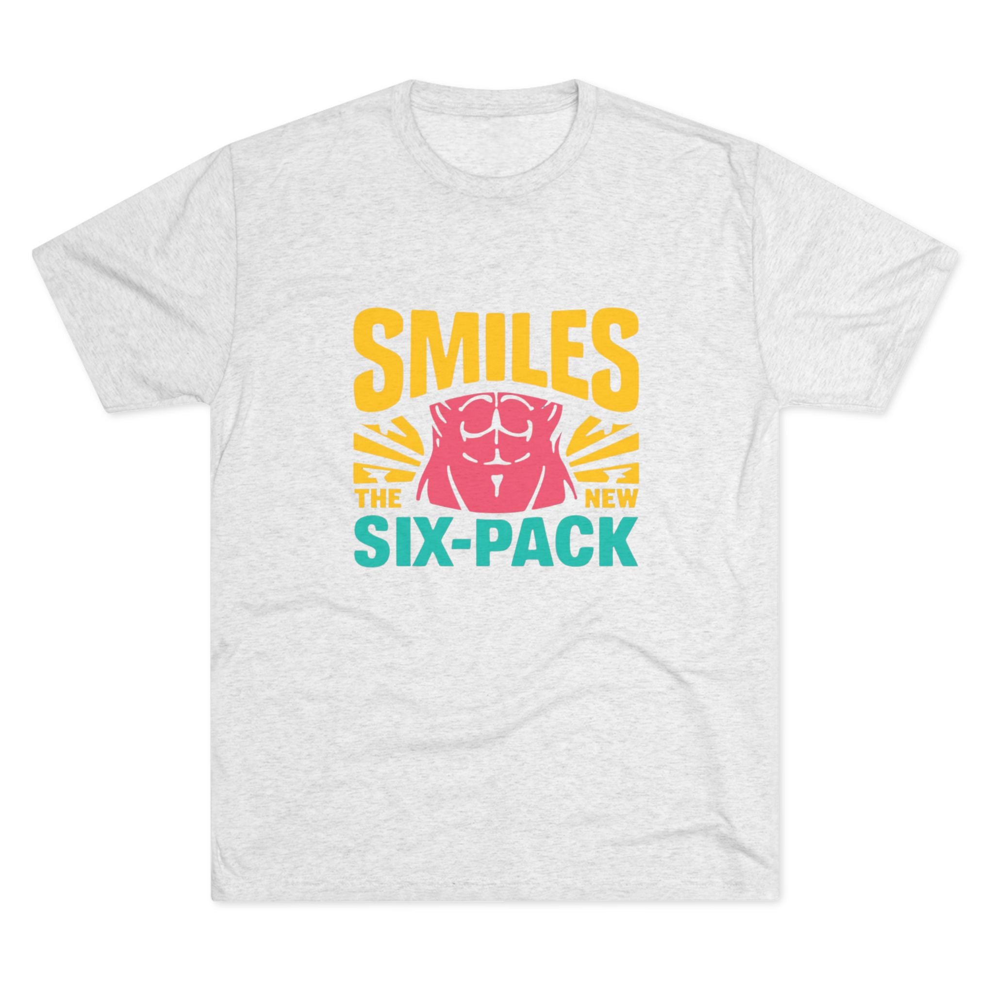 Smiles Six-Pack Tri-Blend Tee - Fun T-Shirt for Fitness Lovers, Workout Motivation, Funny Gift, Casual Wear, Birthday Present