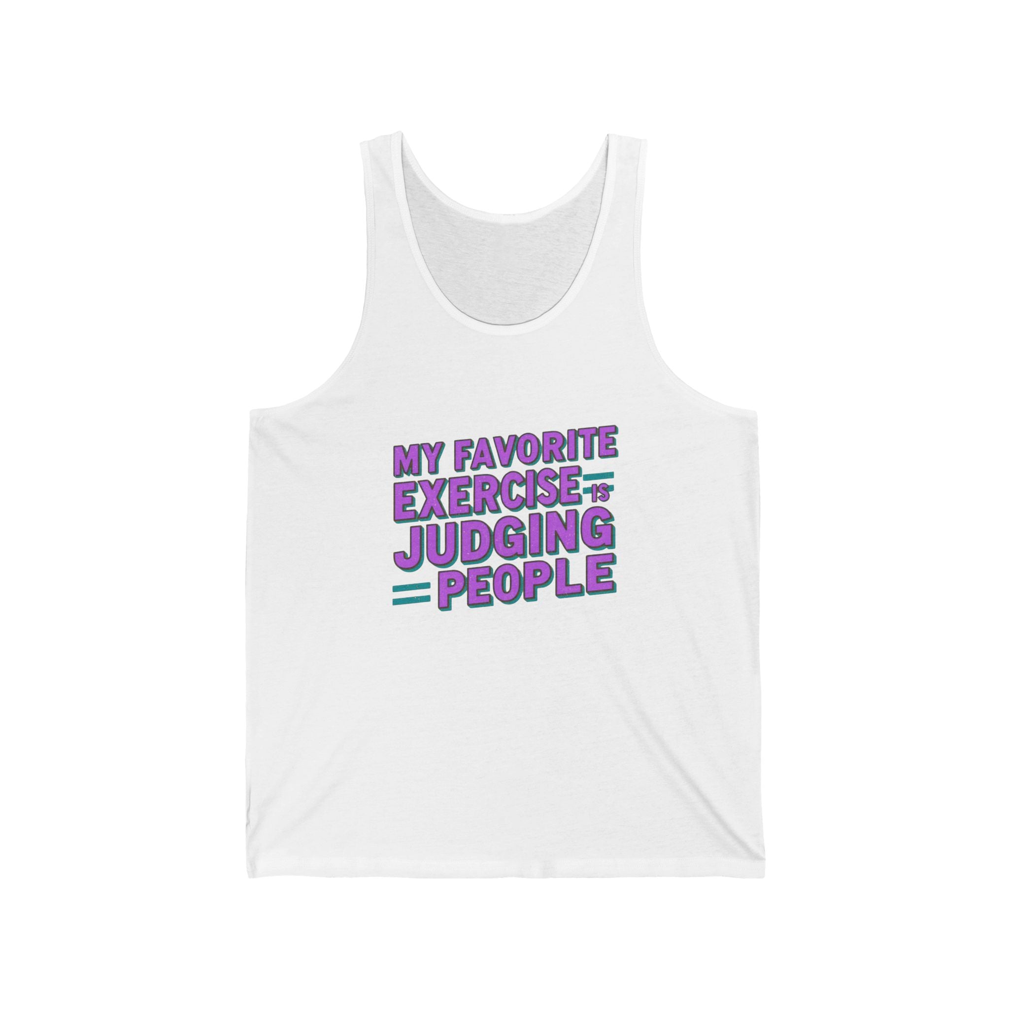 My Favorite Exercise Jersey Tank | Funny Workout Shirt, Gym Gift, Humor Apparel, Summer Wear, Judging People Tank