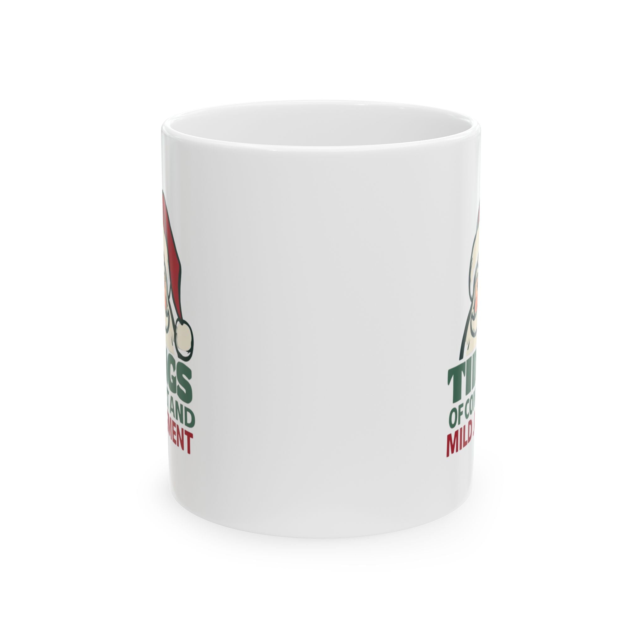 Tidings of Comfort and Mild Judgment, Funny Christmas Ceramic Mug - Perfect Gift for Holiday Cheer