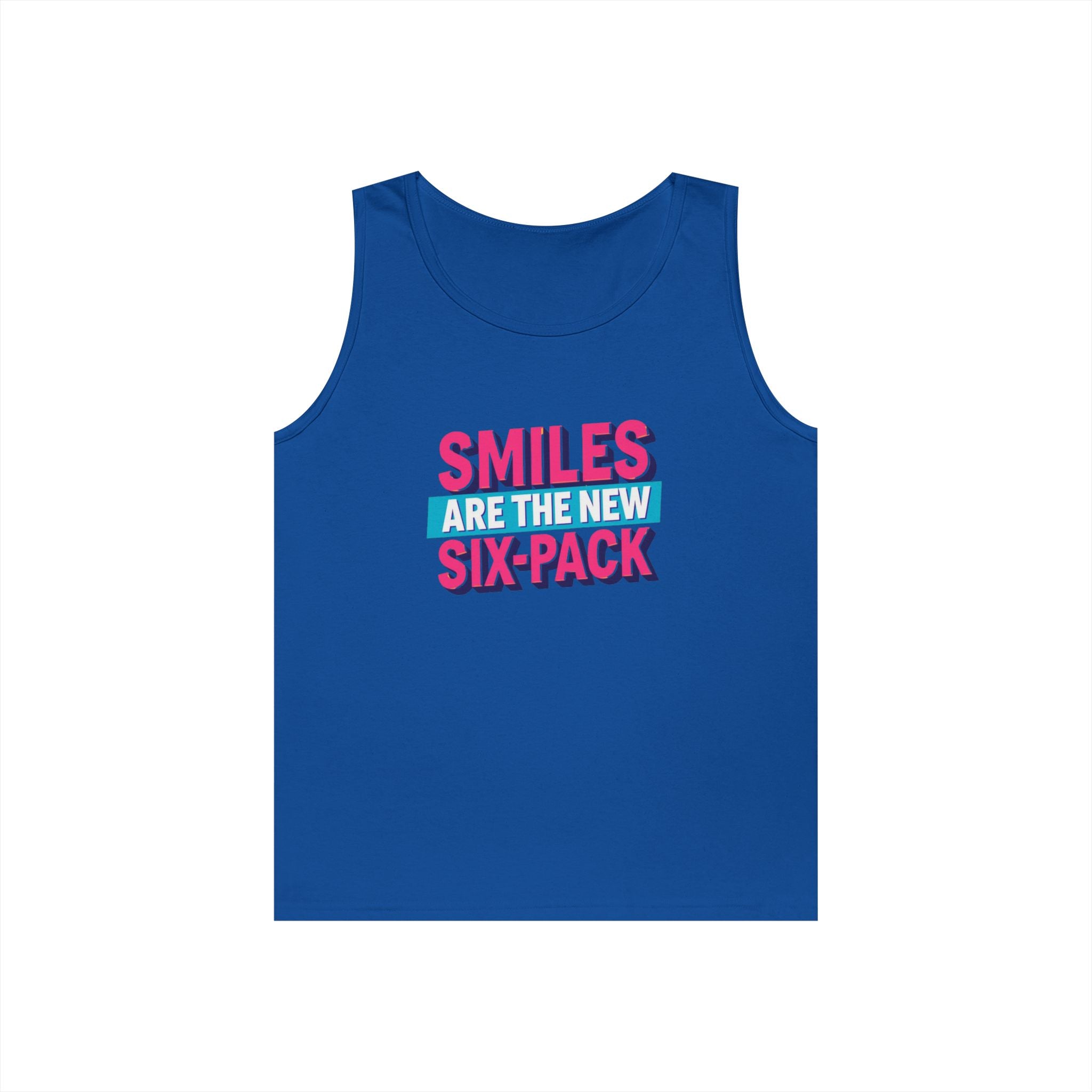 Smiles are the new Six Pack - Unisex Heavy Cotton Tank Top