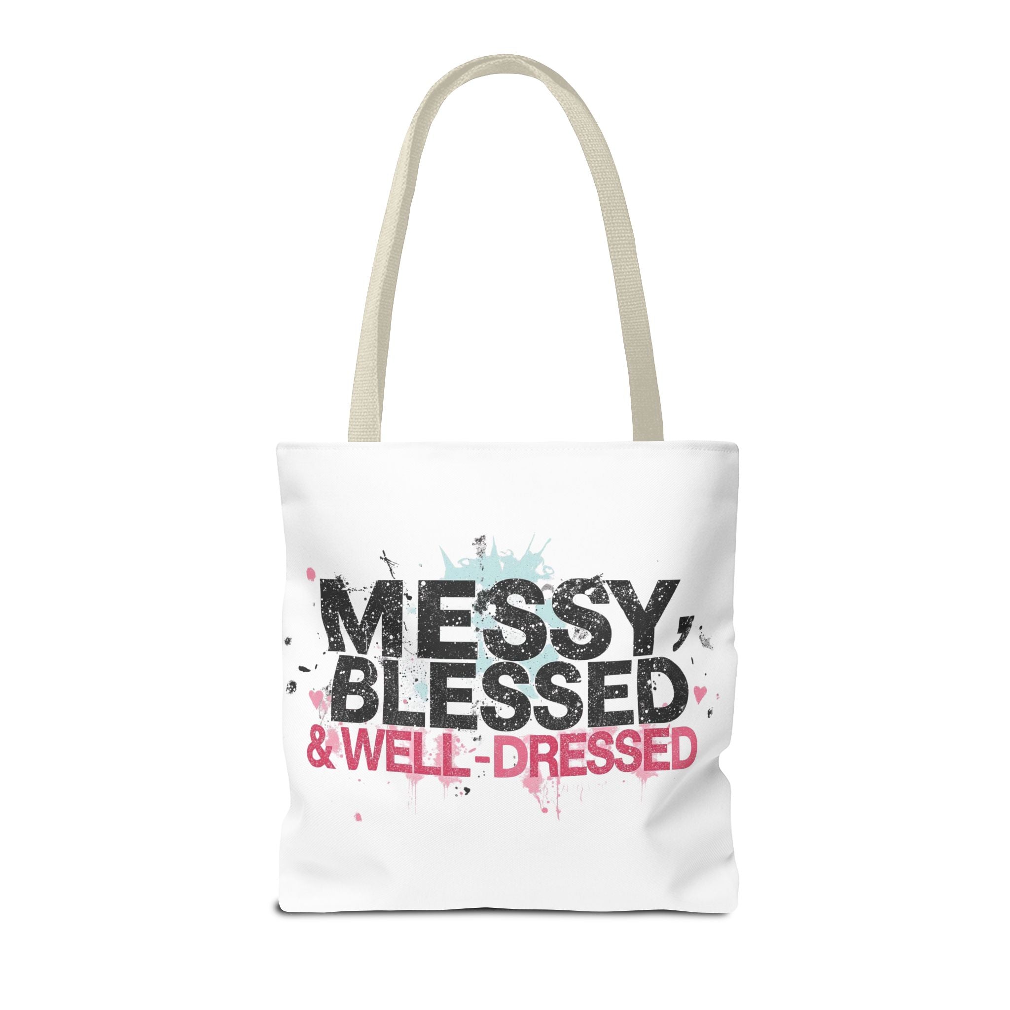 Messy, Blessed & Well-Dressed Tote Bag - Stylish Everyday Companion for Moms, Gifts, Shopping, Beach, Travel