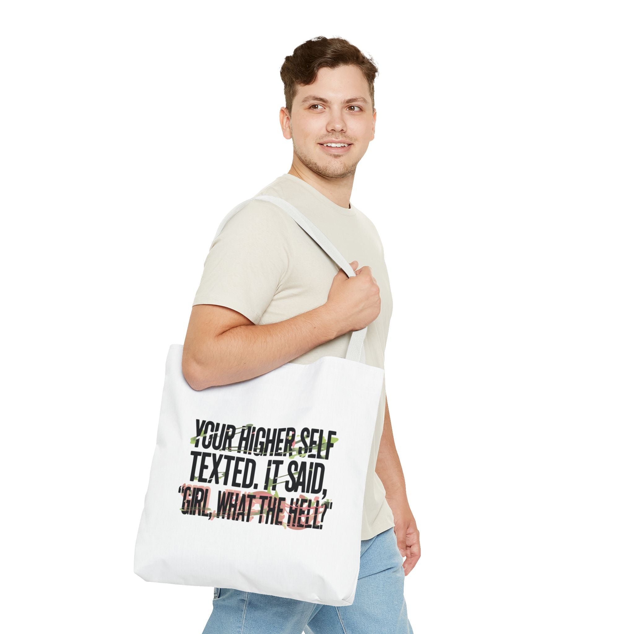 Vibrant Tote Bag - Your Higher Self Texted, Chic Accessory, Gift for Her, Inspirational, Everyday Use, Shopping Bag