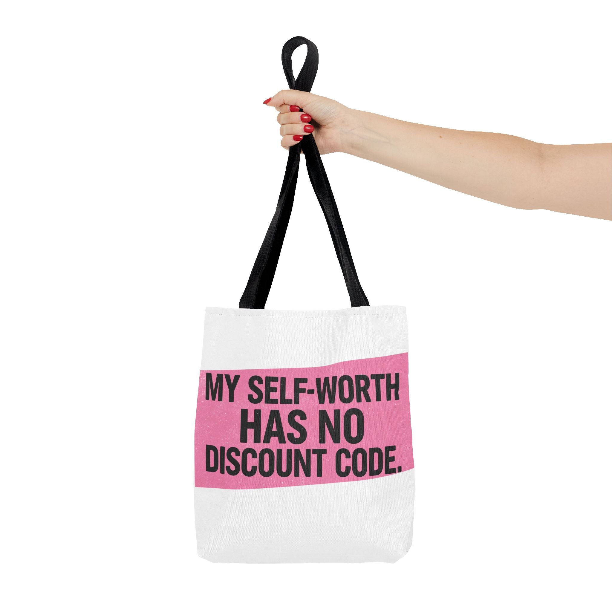 My Self-Worth Has No Discount Code - Empowering Tote Bag, Self love and body positive inspirational tote
