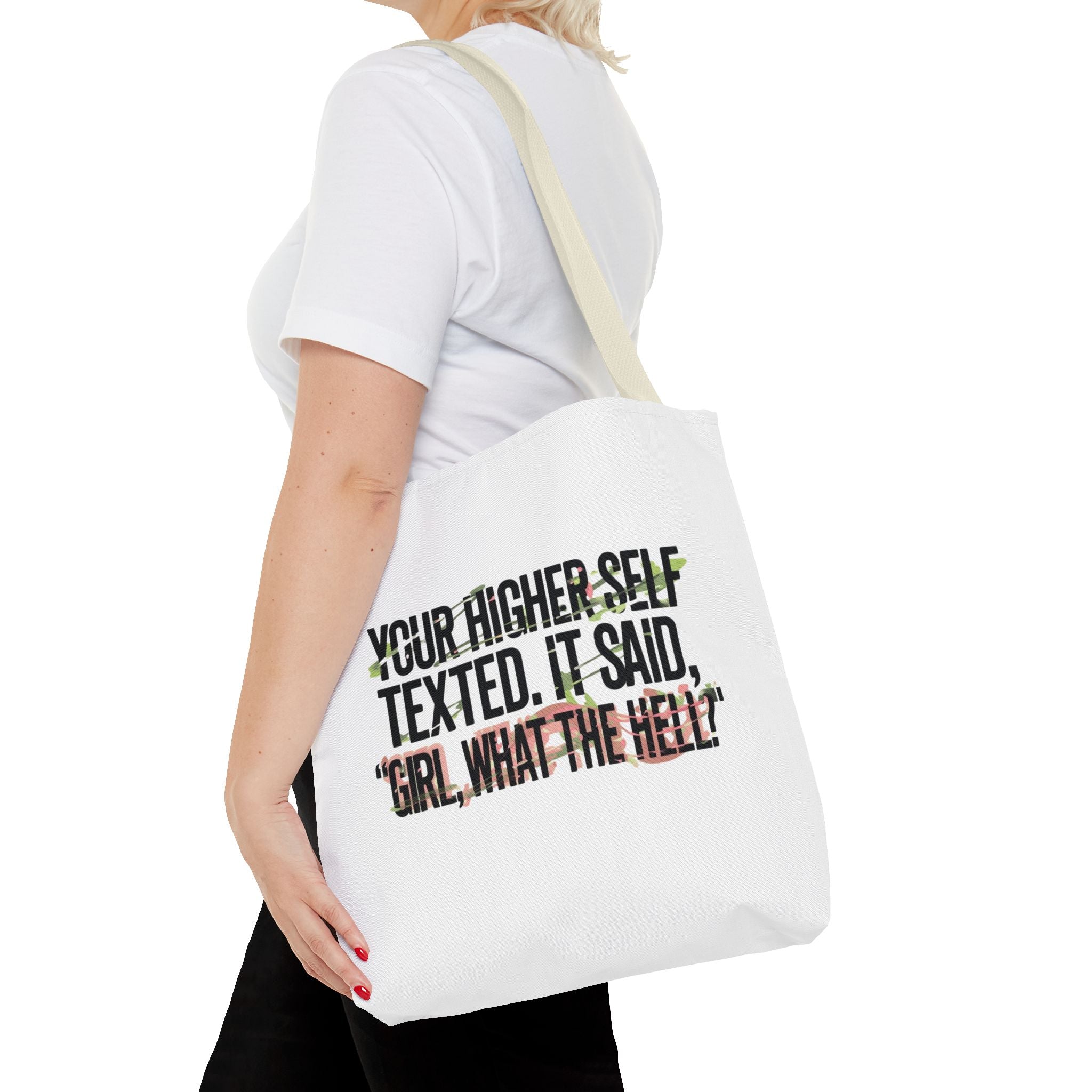 Vibrant Tote Bag - Your Higher Self Texted, Chic Accessory, Gift for Her, Inspirational, Everyday Use, Shopping Bag