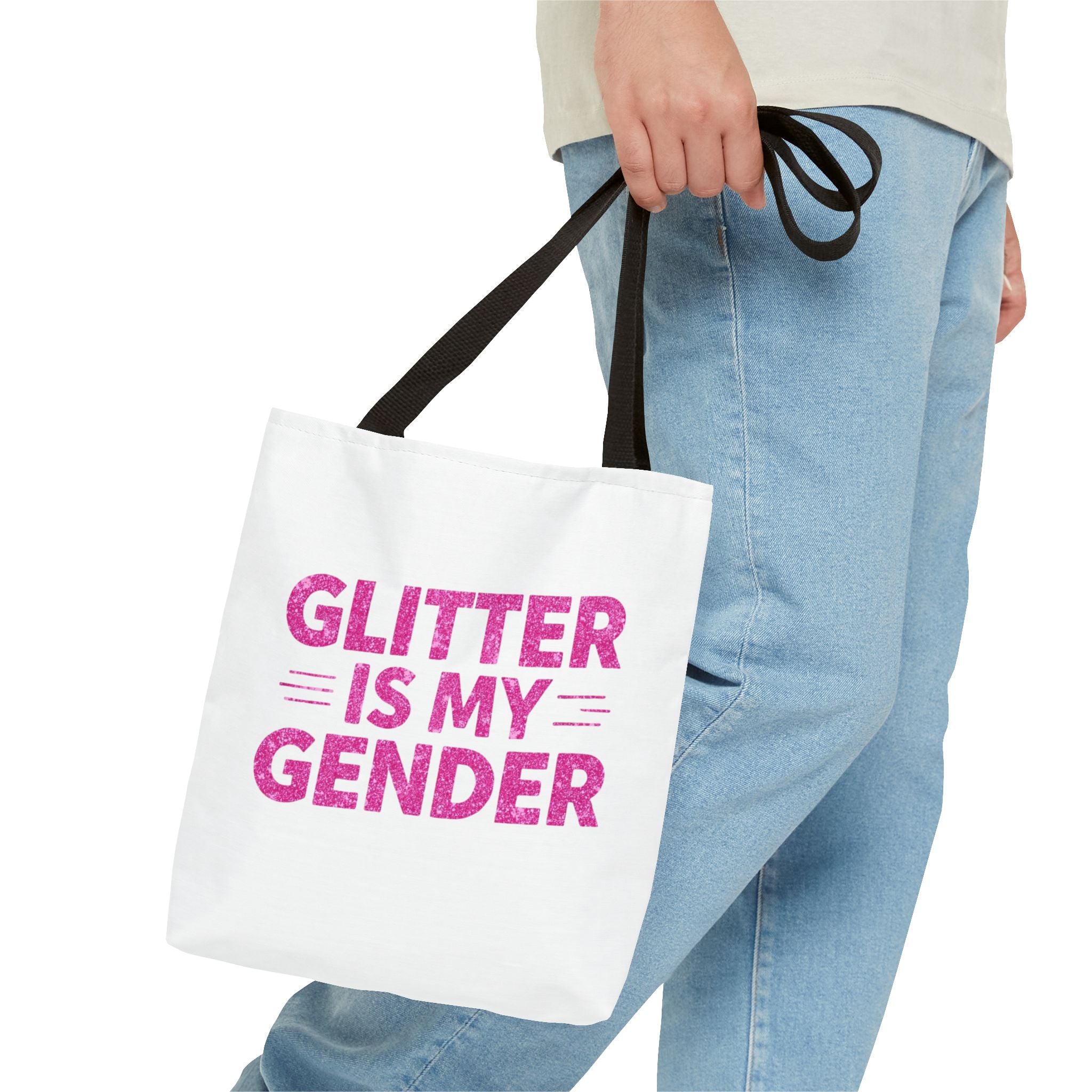 Glitter Is My Gender Tote Bag, Stylish Shopping Tote, LGBTQ+ Pride Accessory, Statement Bag, Eco-Friendly Gift, Daily Use Carryall