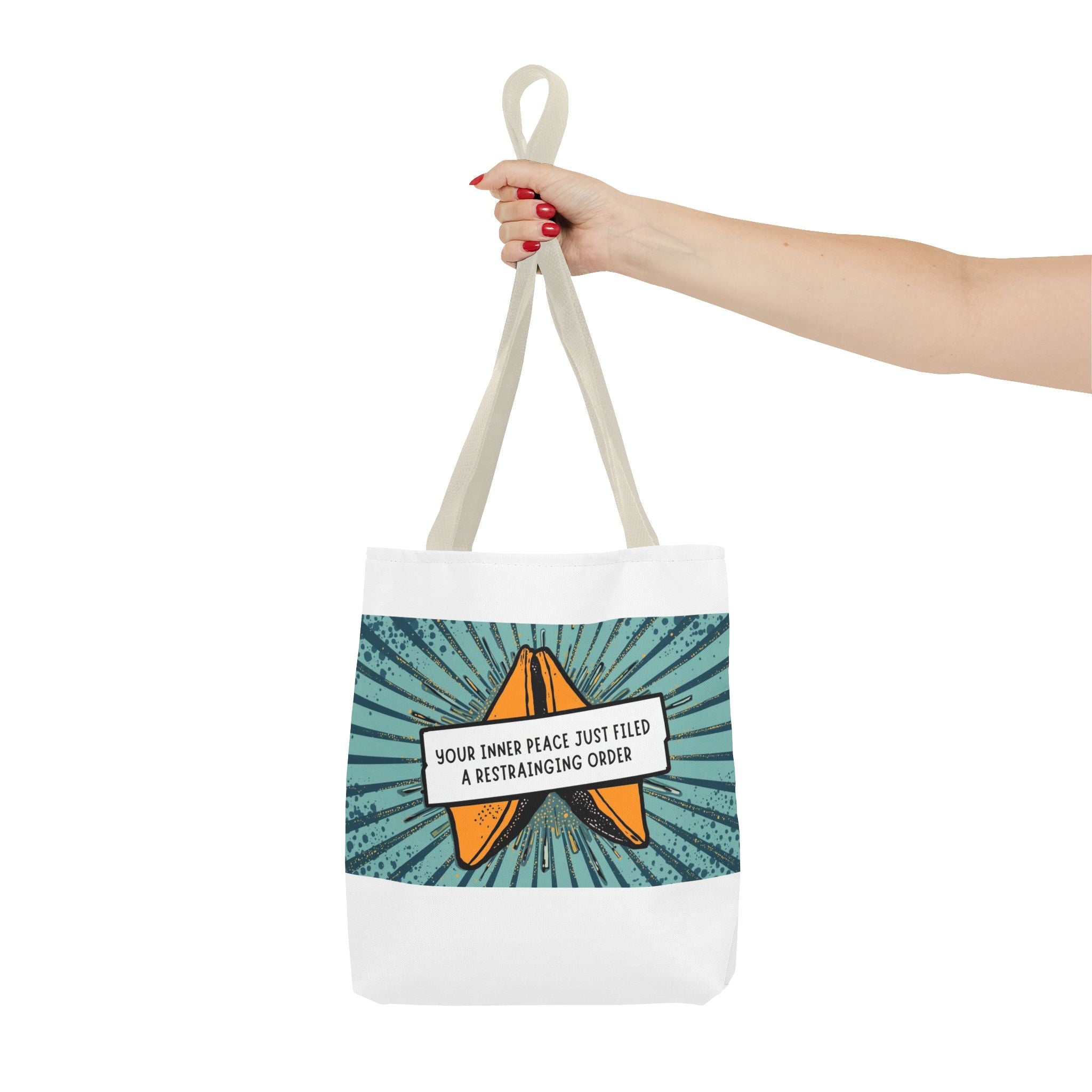 Funny Quote Tote Bag, Humorous Shopping Bag, Gift for Friends, Tote with Restraining Order Theme, Sassy Reusable Bag