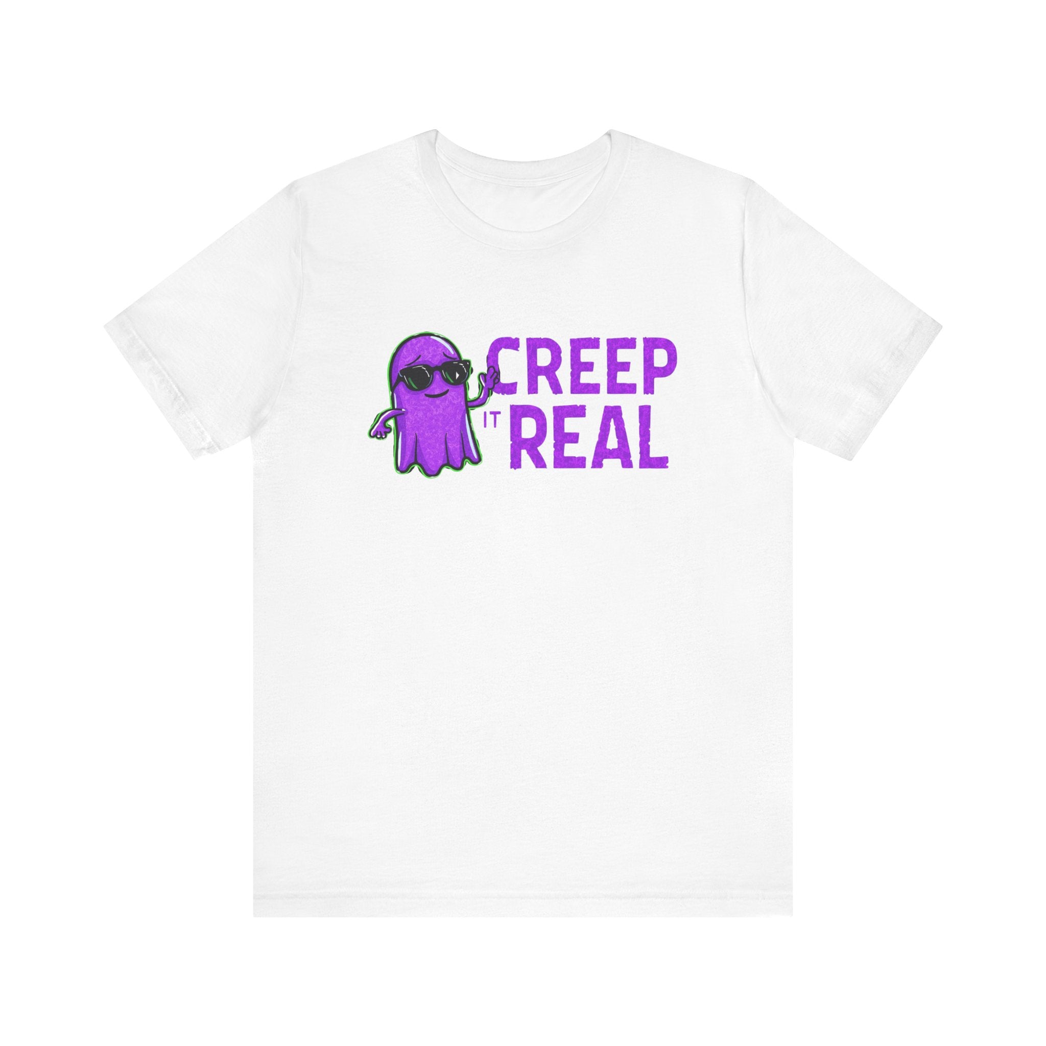 Creep It Real Ghost Tee, Halloween Shirt, Funny Tee, Unisex Casual Wear, Gift for Ghost Lovers