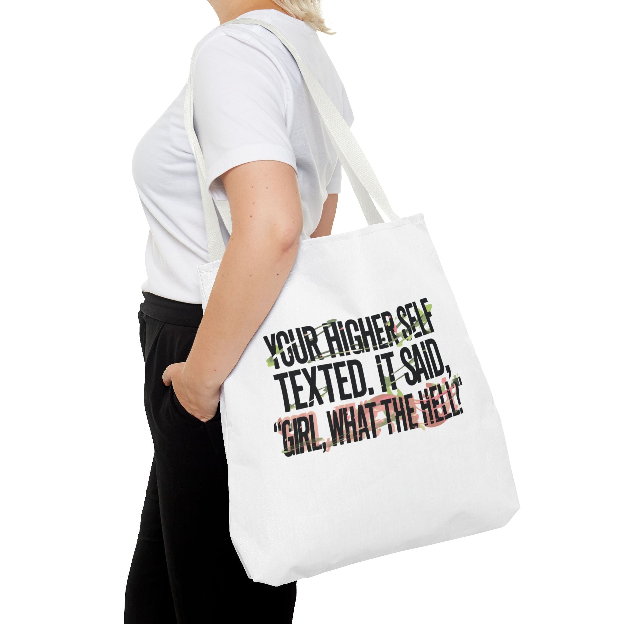 Vibrant Tote Bag - Your Higher Self Texted, Chic Accessory, Gift for Her, Inspirational, Everyday Use, Shopping Bag
